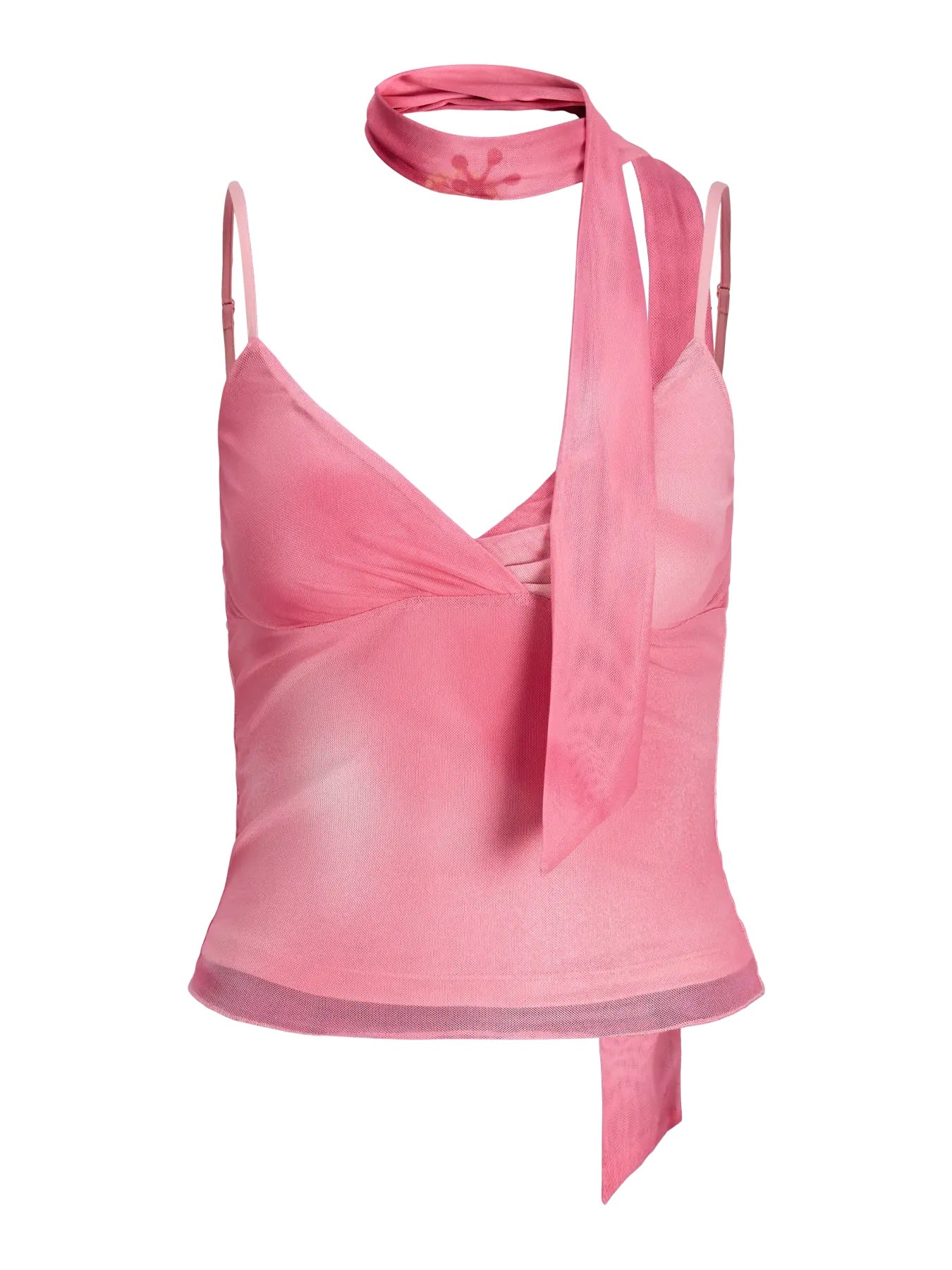 Elvira Mesh Sleeveless Scarf Top