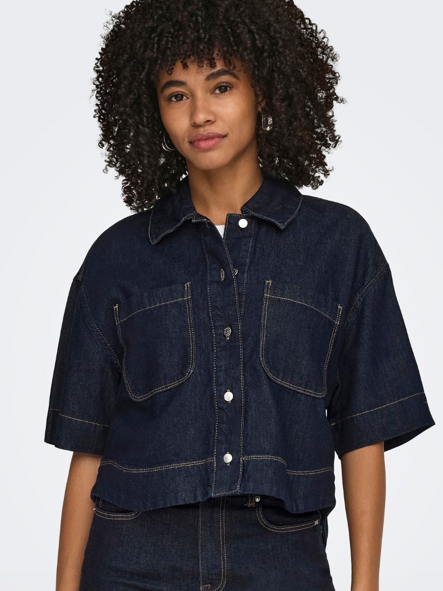 Only Cleo Life Cropped Denim Shirt