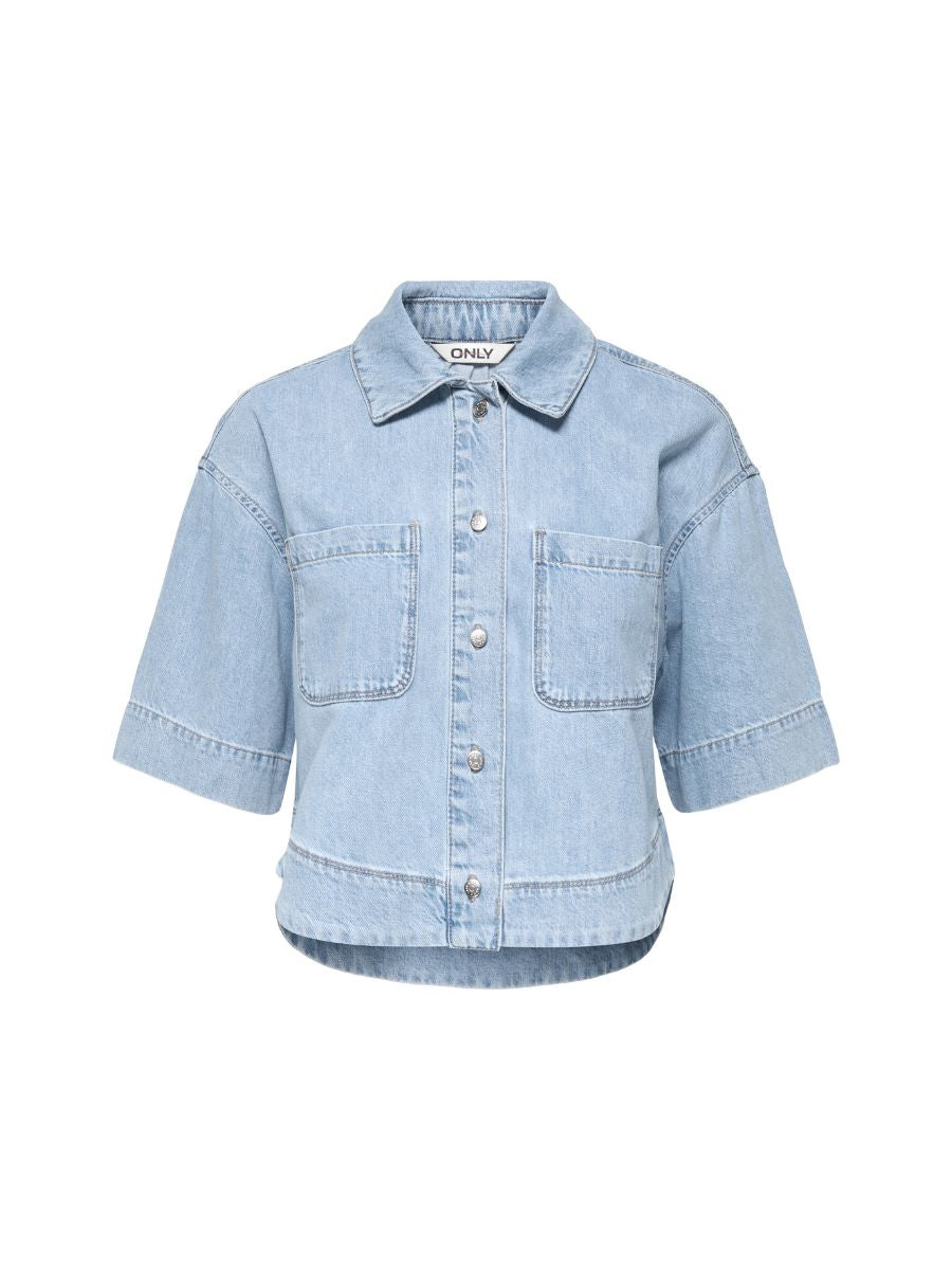 Only Cleo Life Cropped Denim Shirt