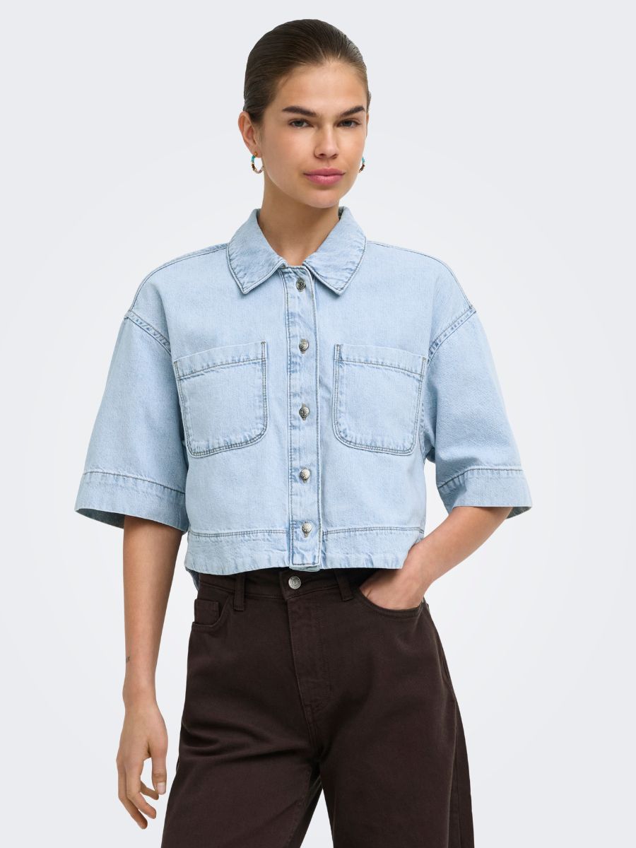 Only Cleo Life Cropped Denim Shirt