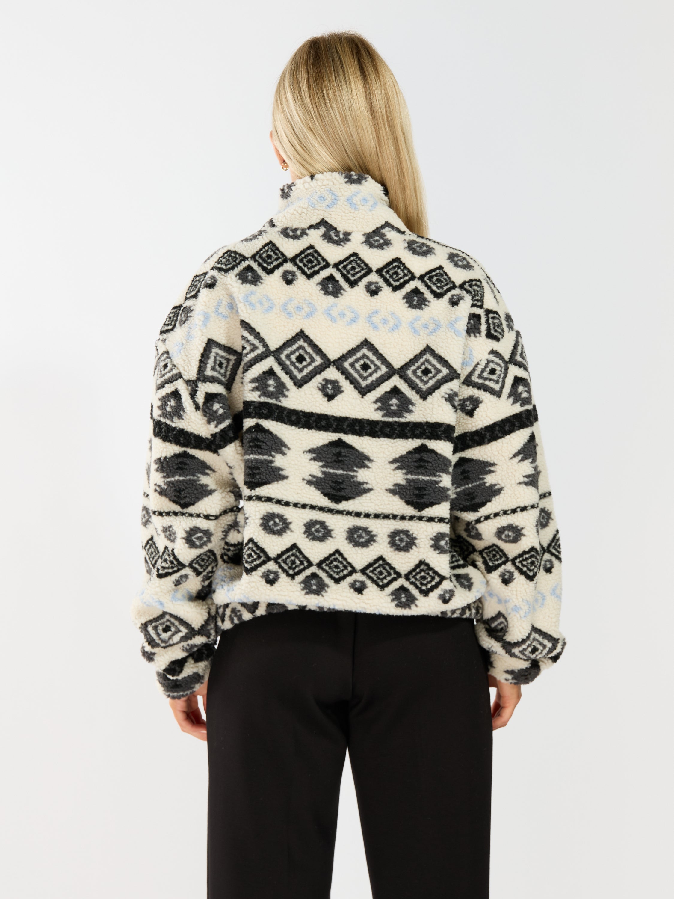 Janne Aztec Teddy Long Sleeve Half-Zip