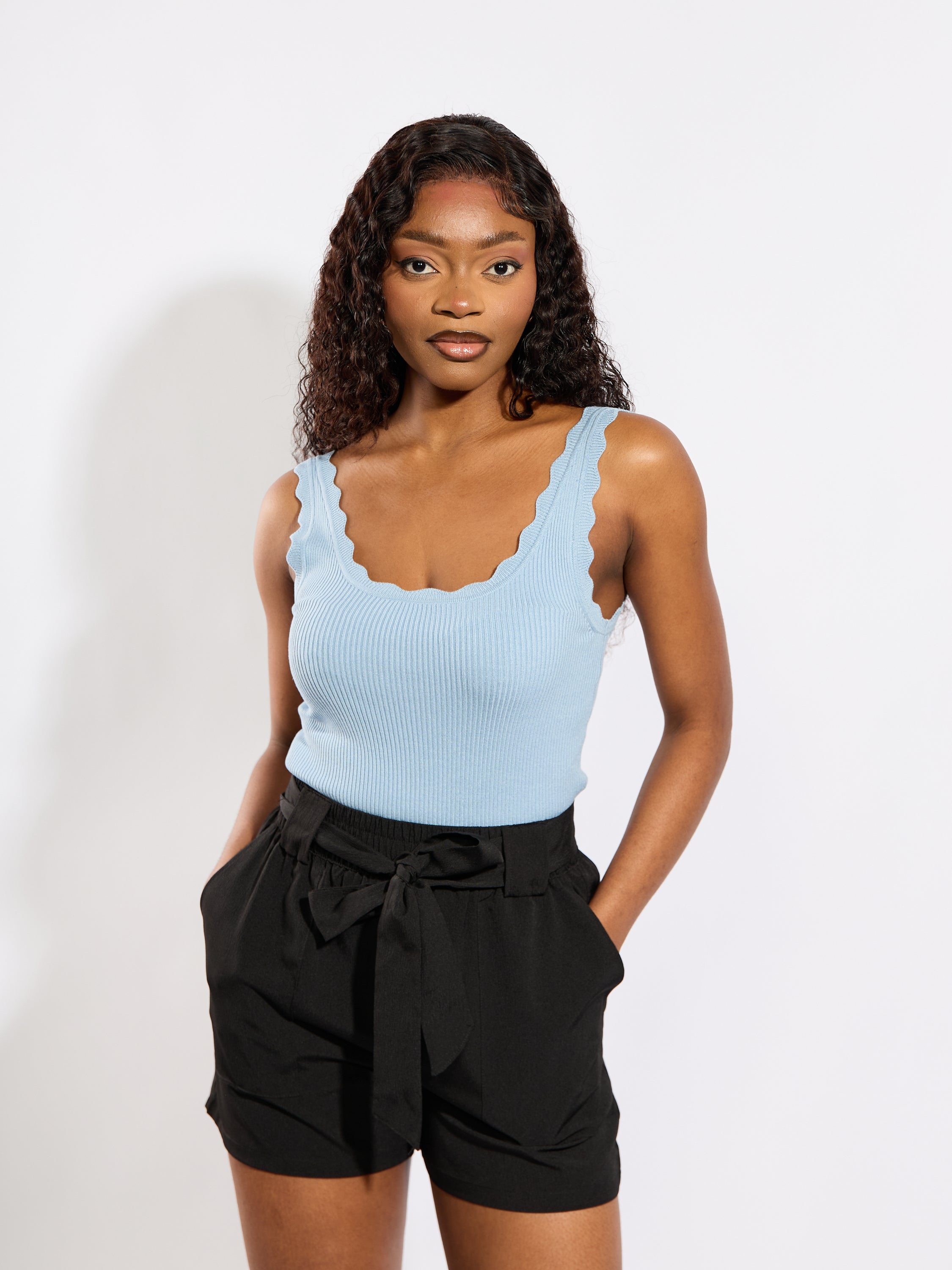 Nanna Scallop Edge Knit Top