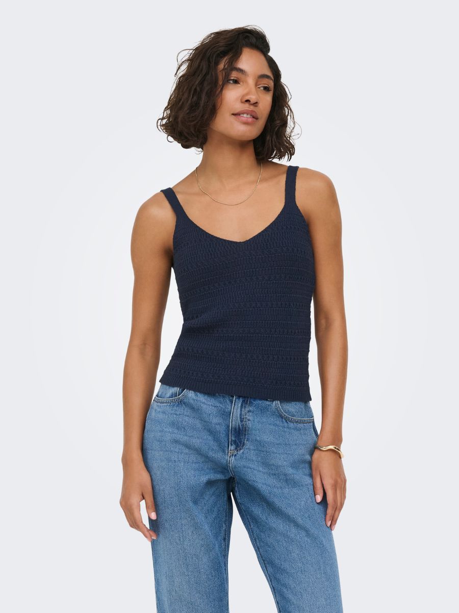 Tropica Sleeveless V-Neck Knit Top