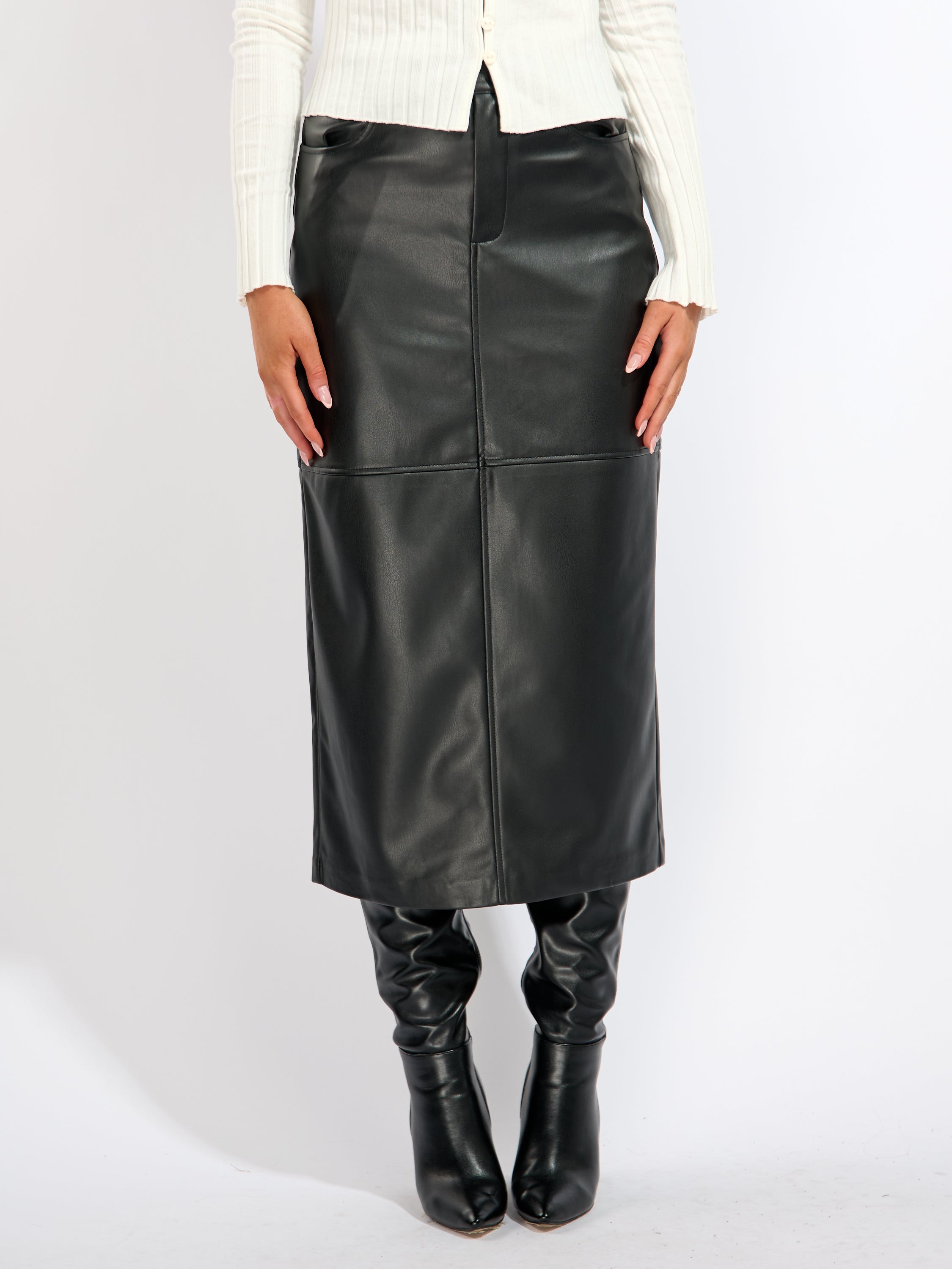 Verona Faux Leather Long Skirt