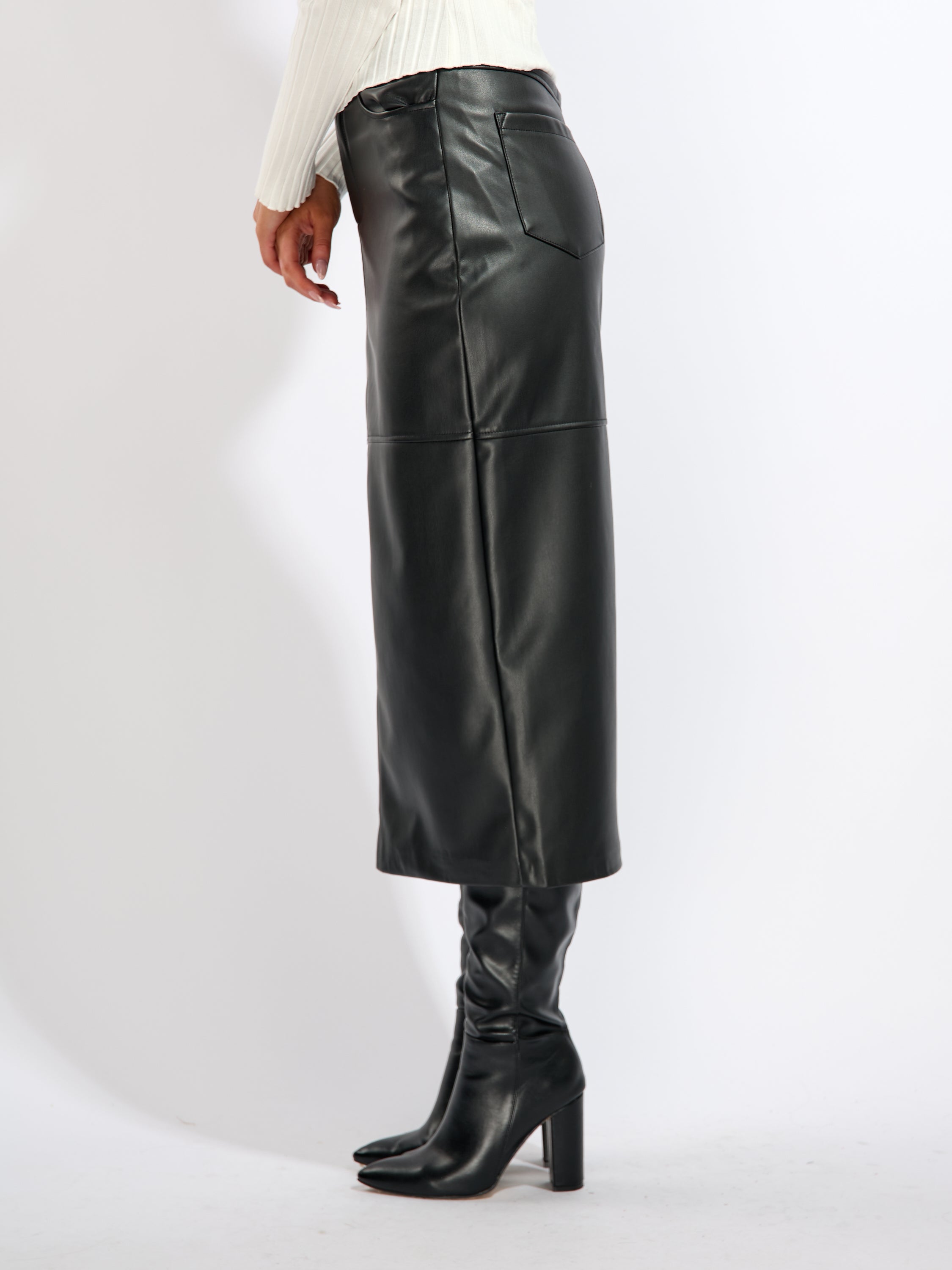 Verona Faux Leather Long Skirt