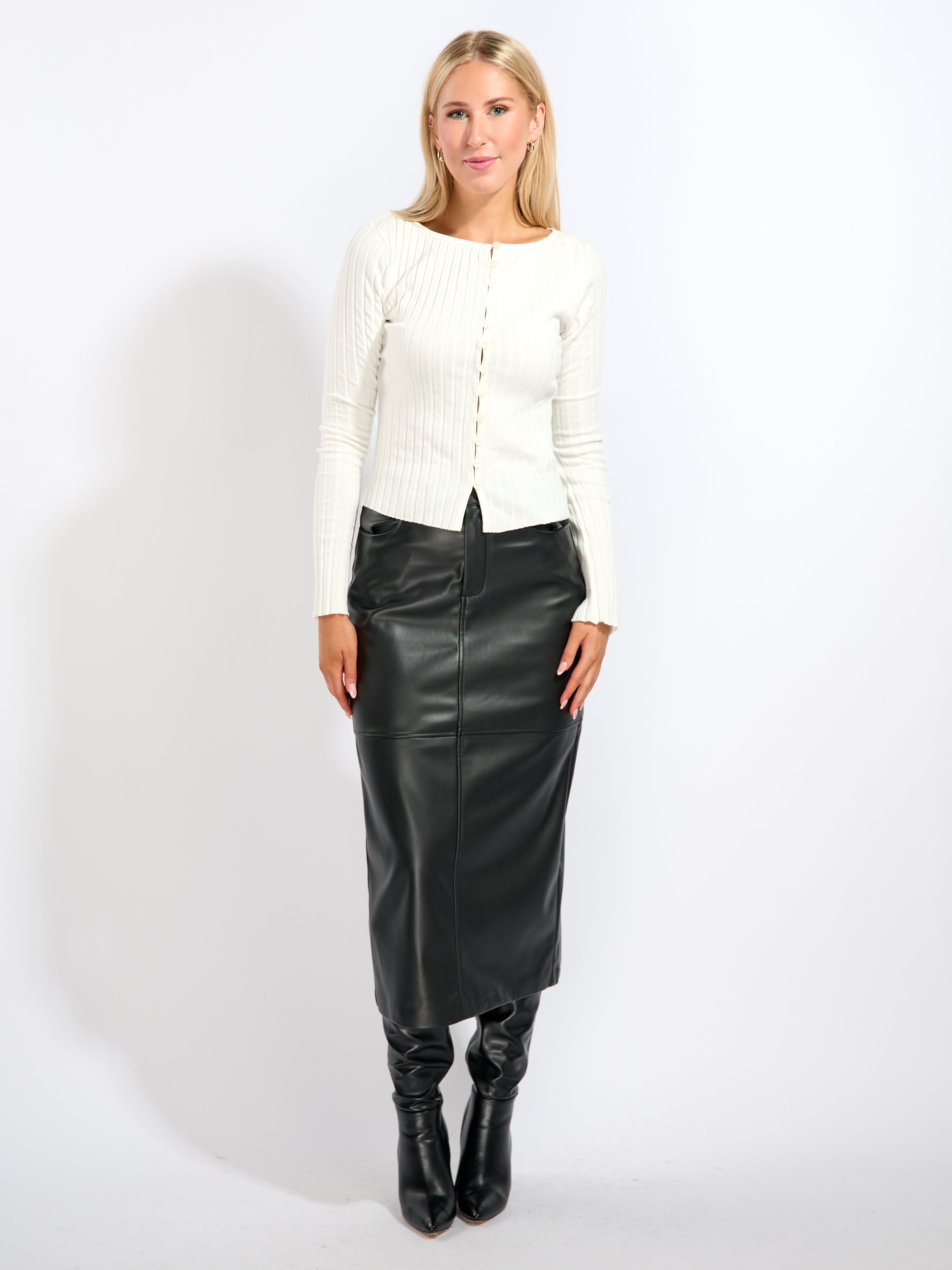 Verona Faux Leather Long Skirt