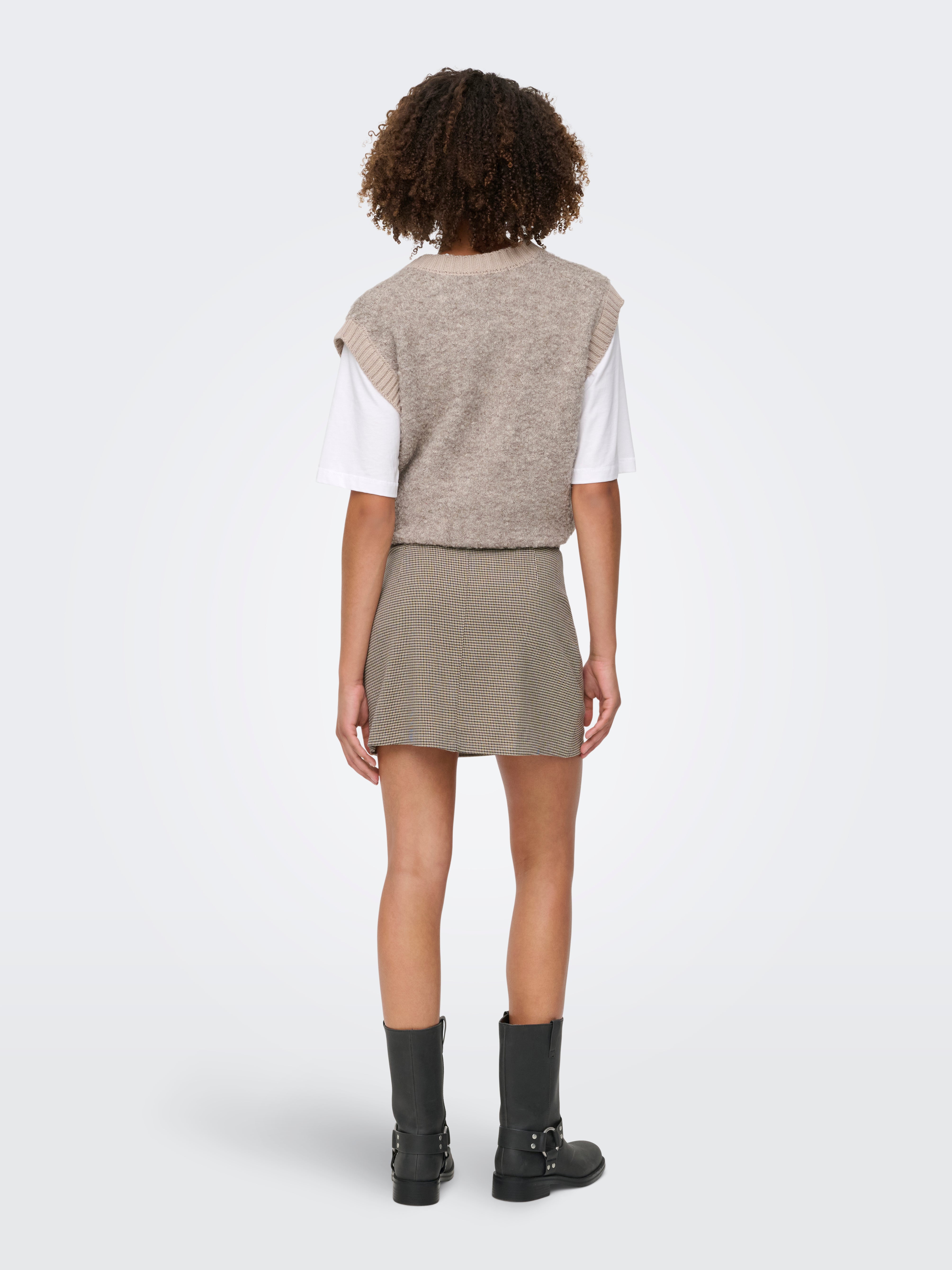 Amour Life Belt Checkered Skirt