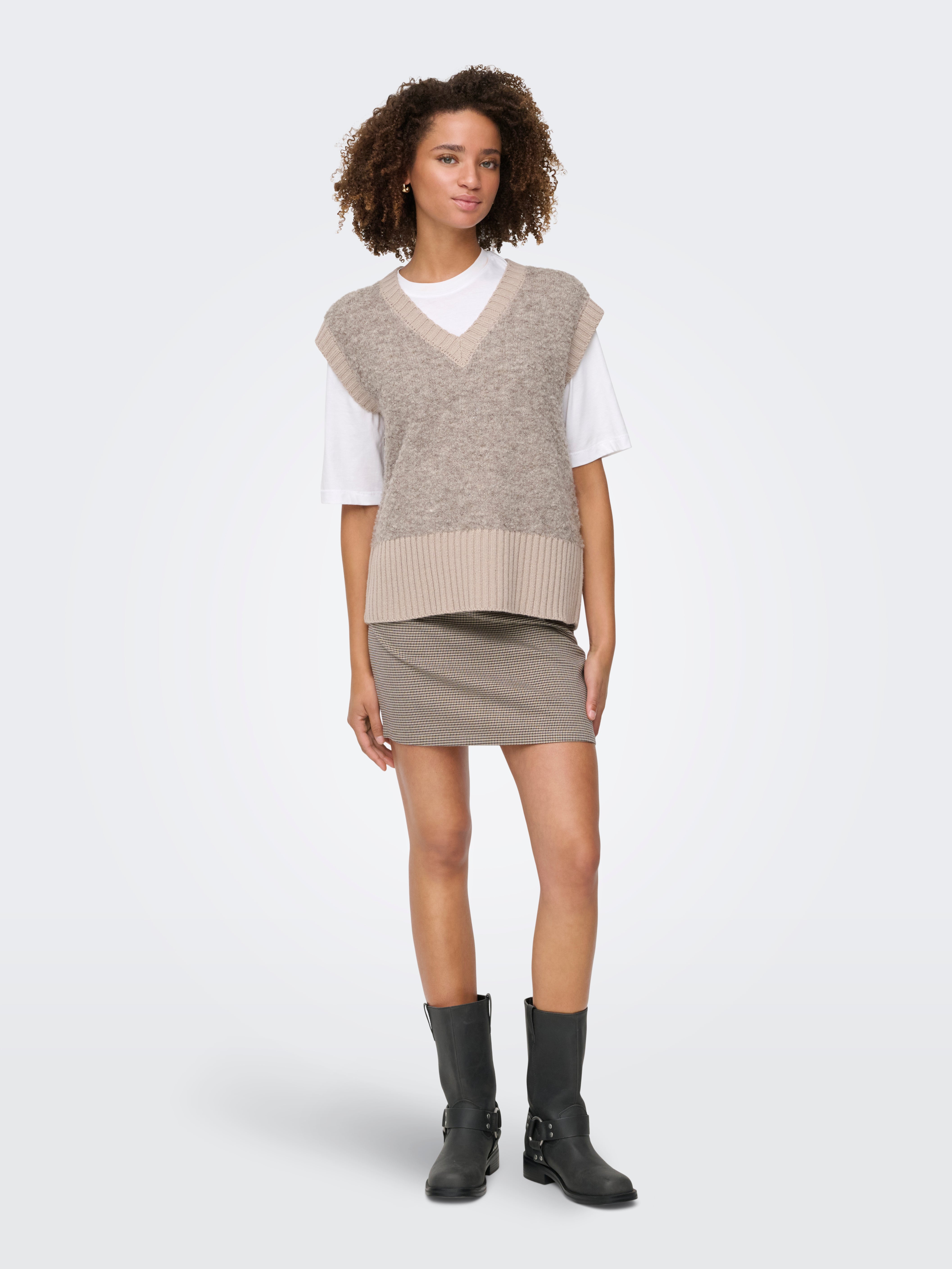 Amour Life Belt Checkered Skirt