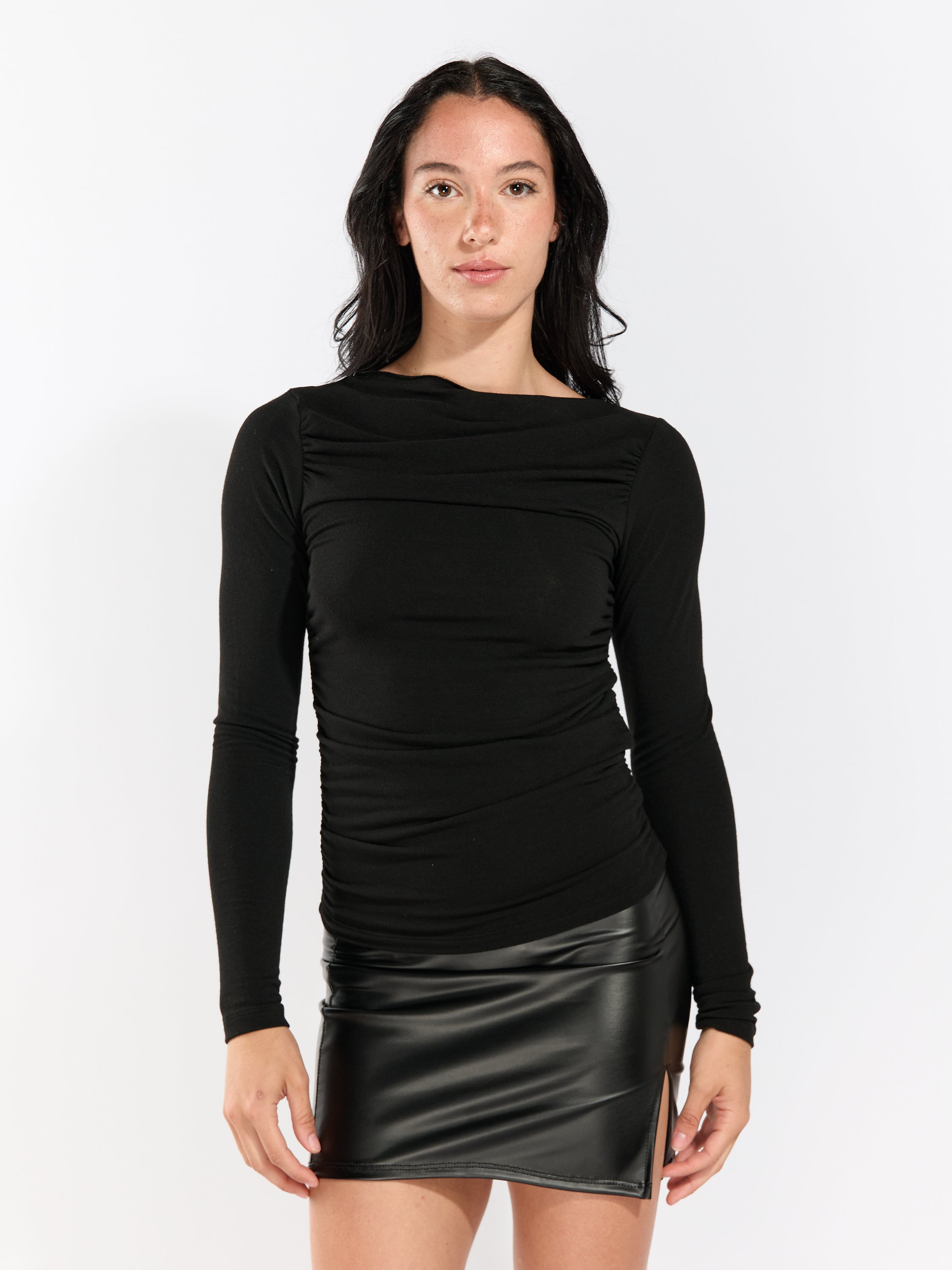 Glamour Long Sleeve Waterfall Top