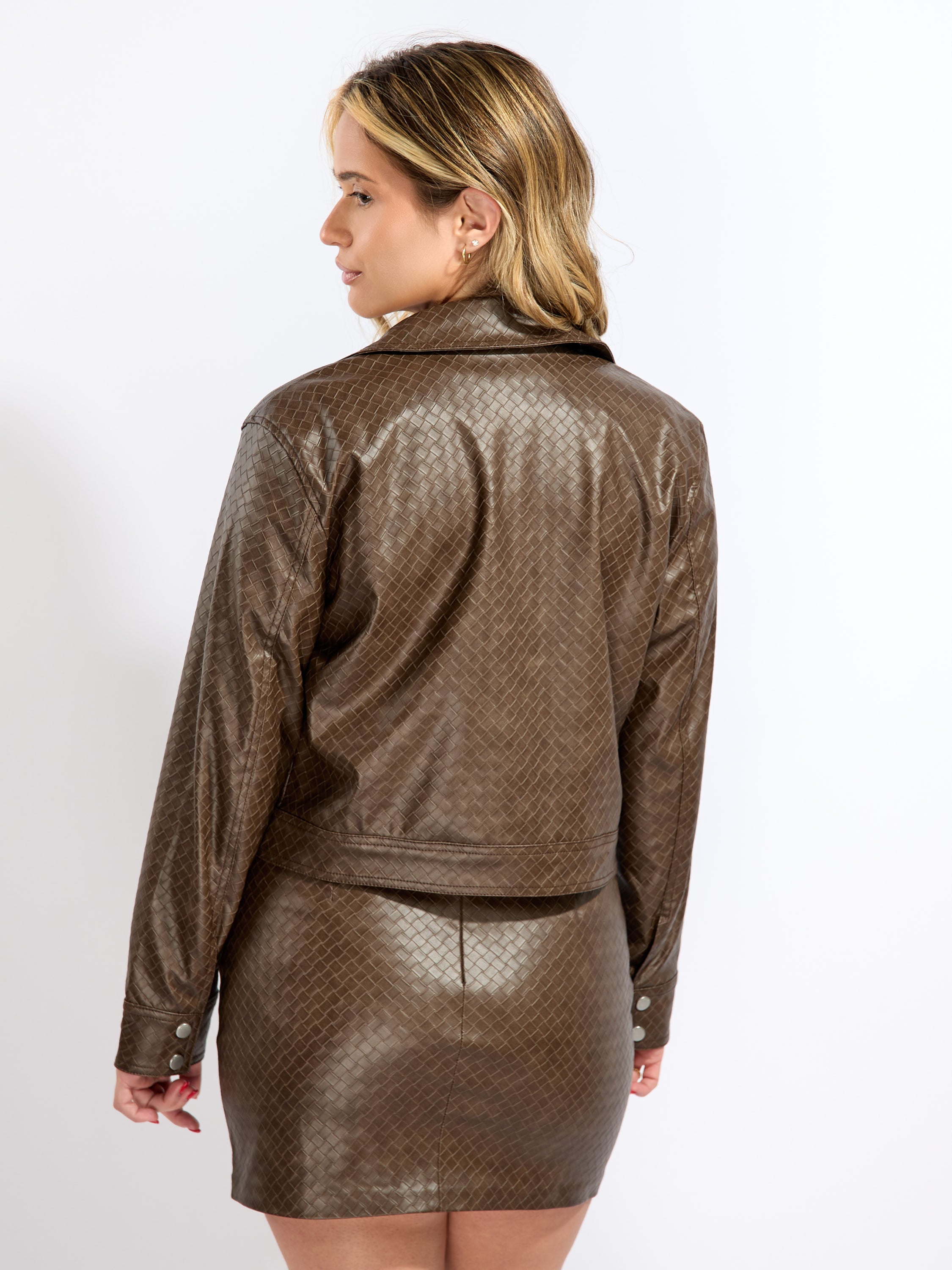 Saku Braid Faux Leather Jacket