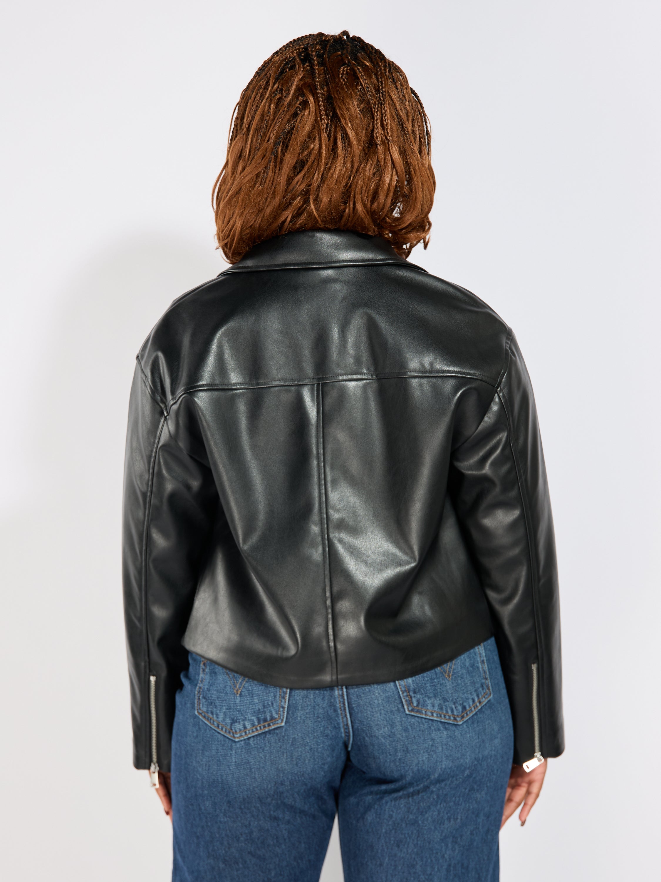 Nicki Faux Leather Zip Jacket