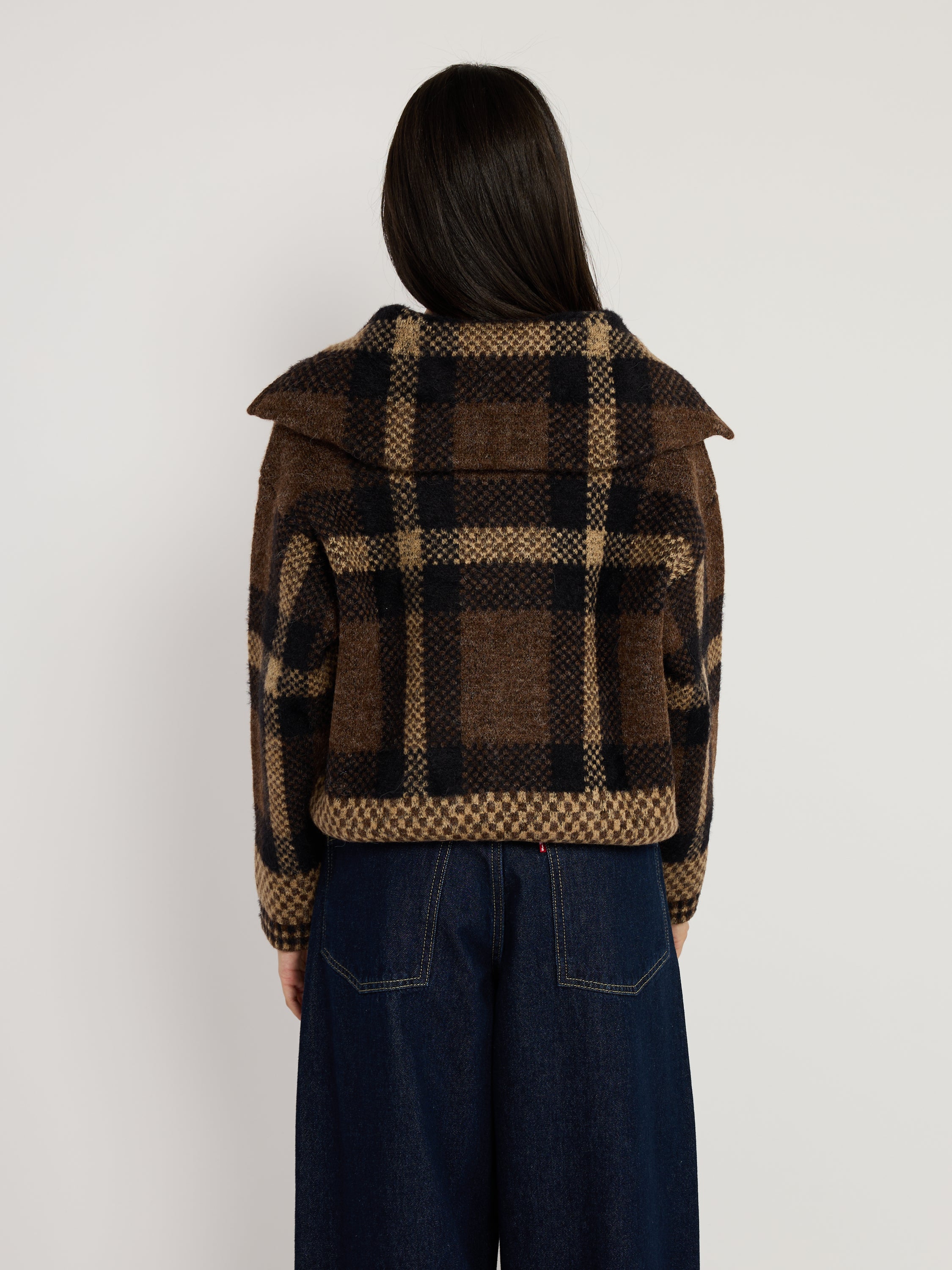 Maroon Zip Knit Cardigan