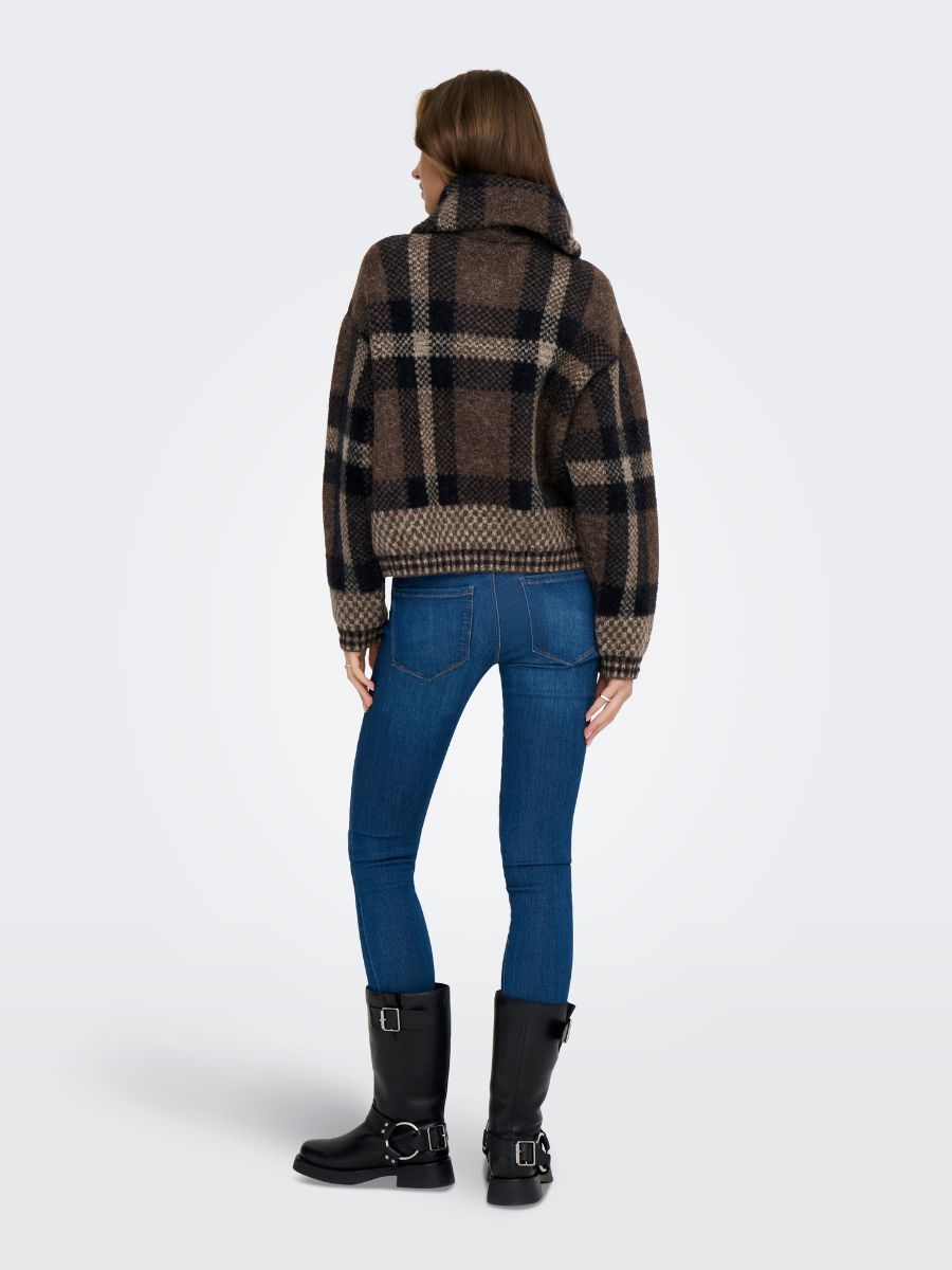Maroon Zip Knit Cardigan