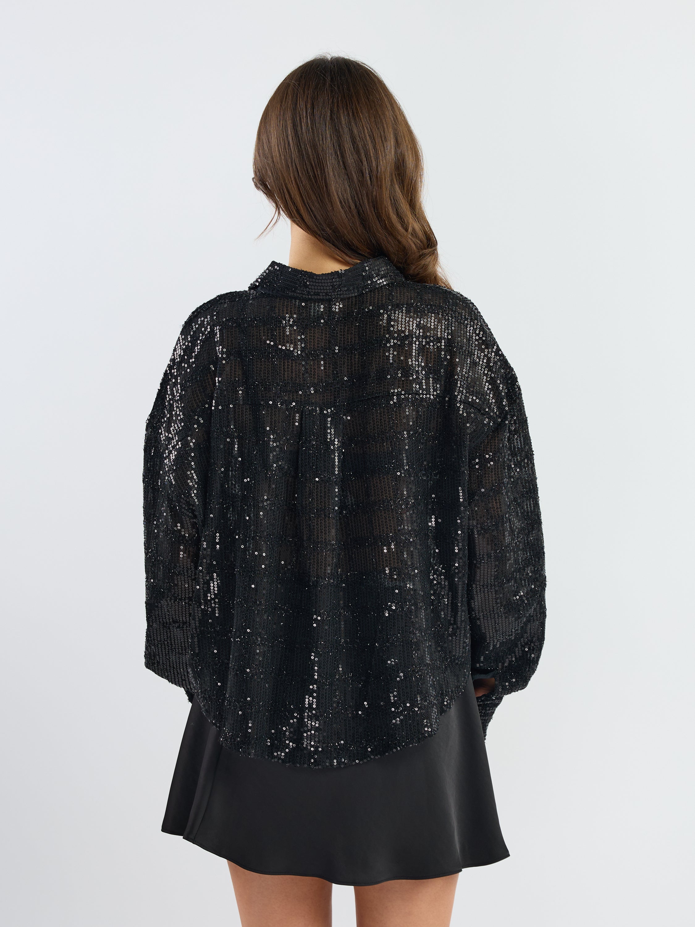 Only Darina Long-Sleeve Sequin Woven Shirt