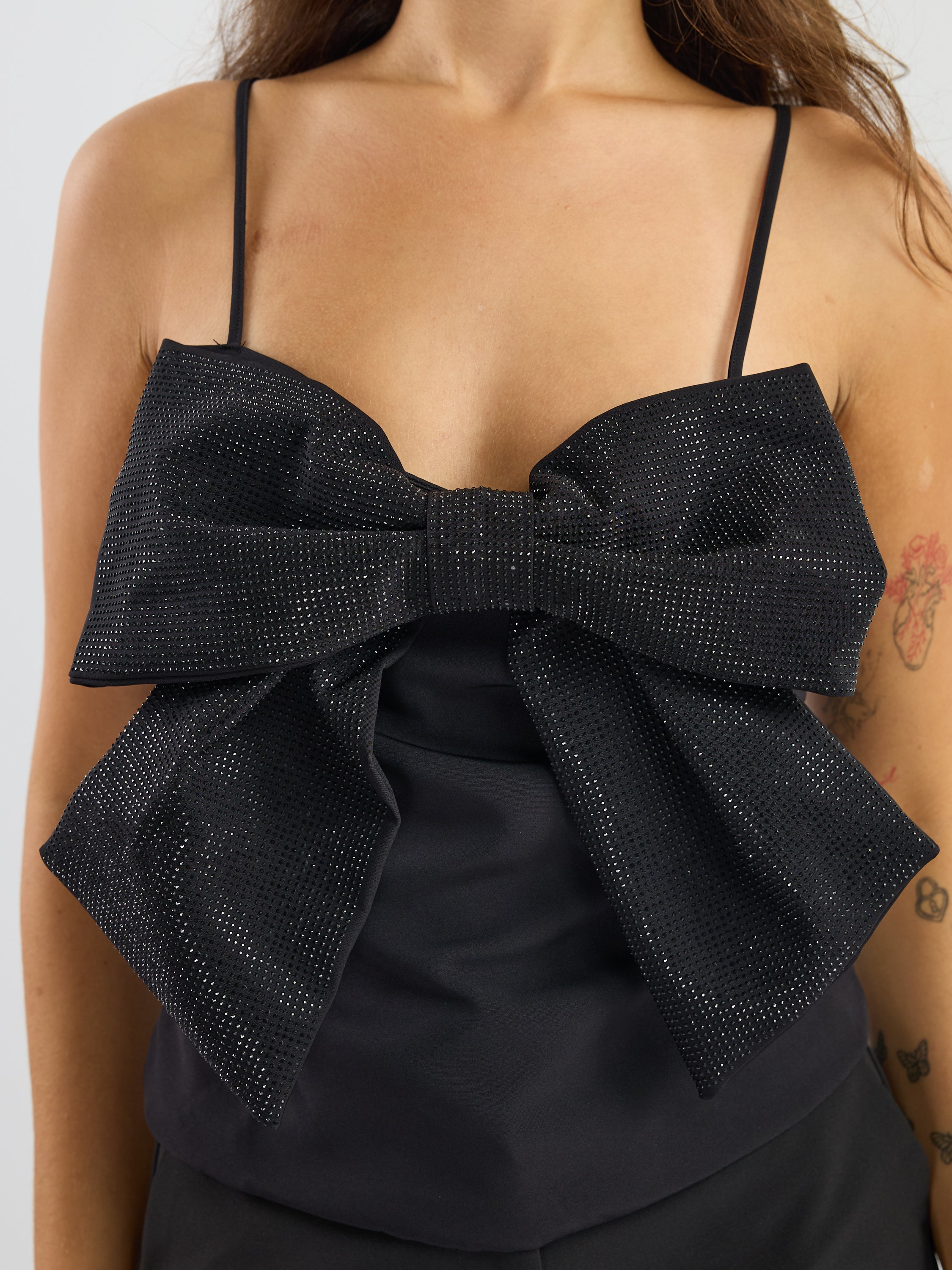 Only Ginie Rhinestone Bow-Strap Top