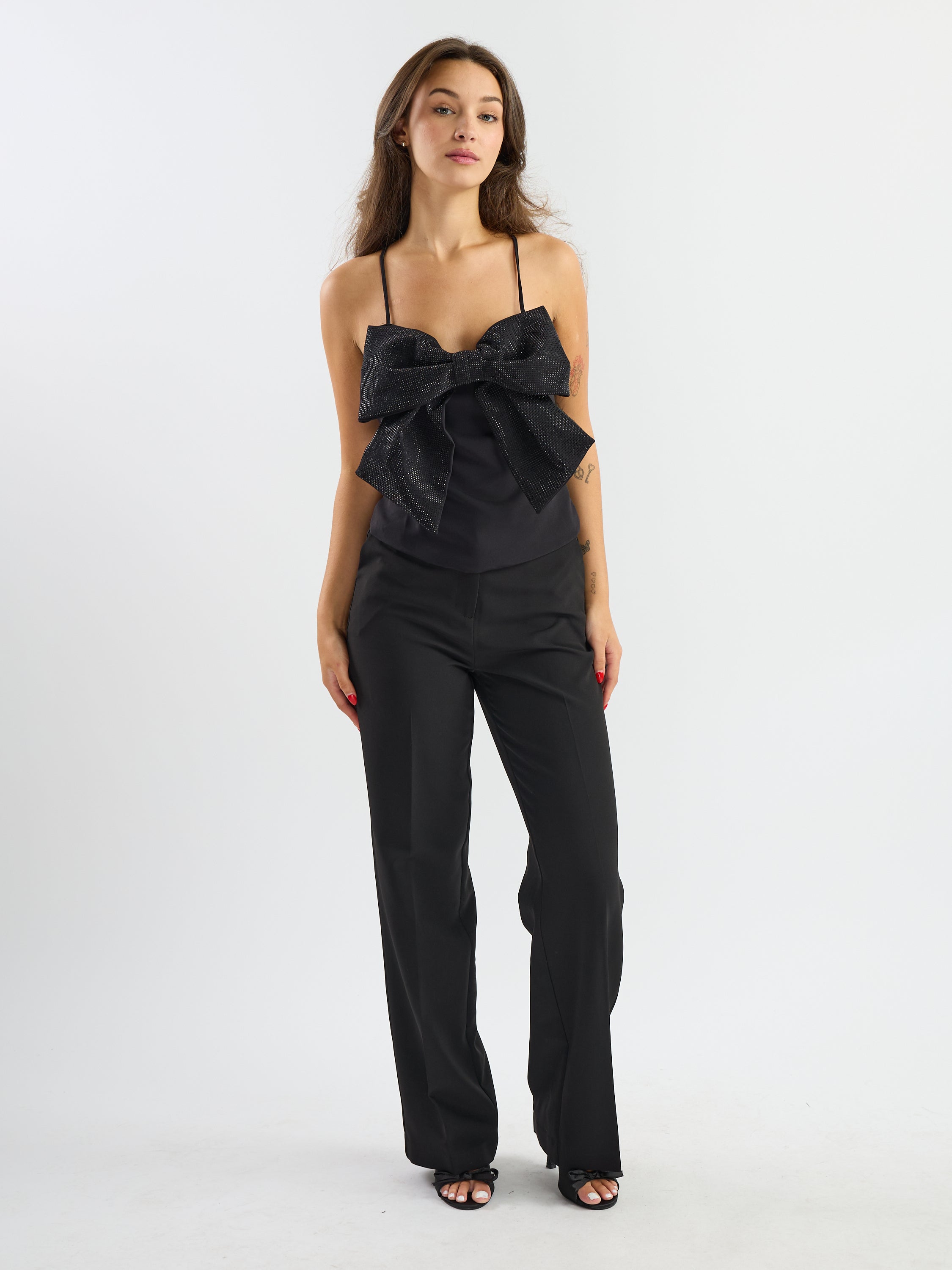 Only Ginie Rhinestone Bow-Strap Top