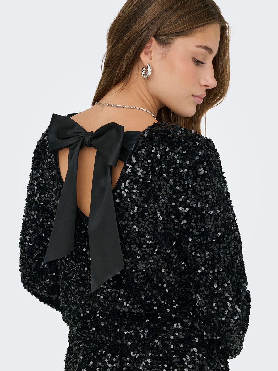 Only Confidence Sequin Bow Top