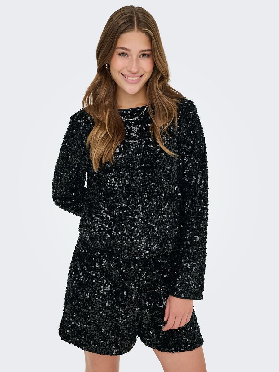 Only Confidence Sequin Bow Top