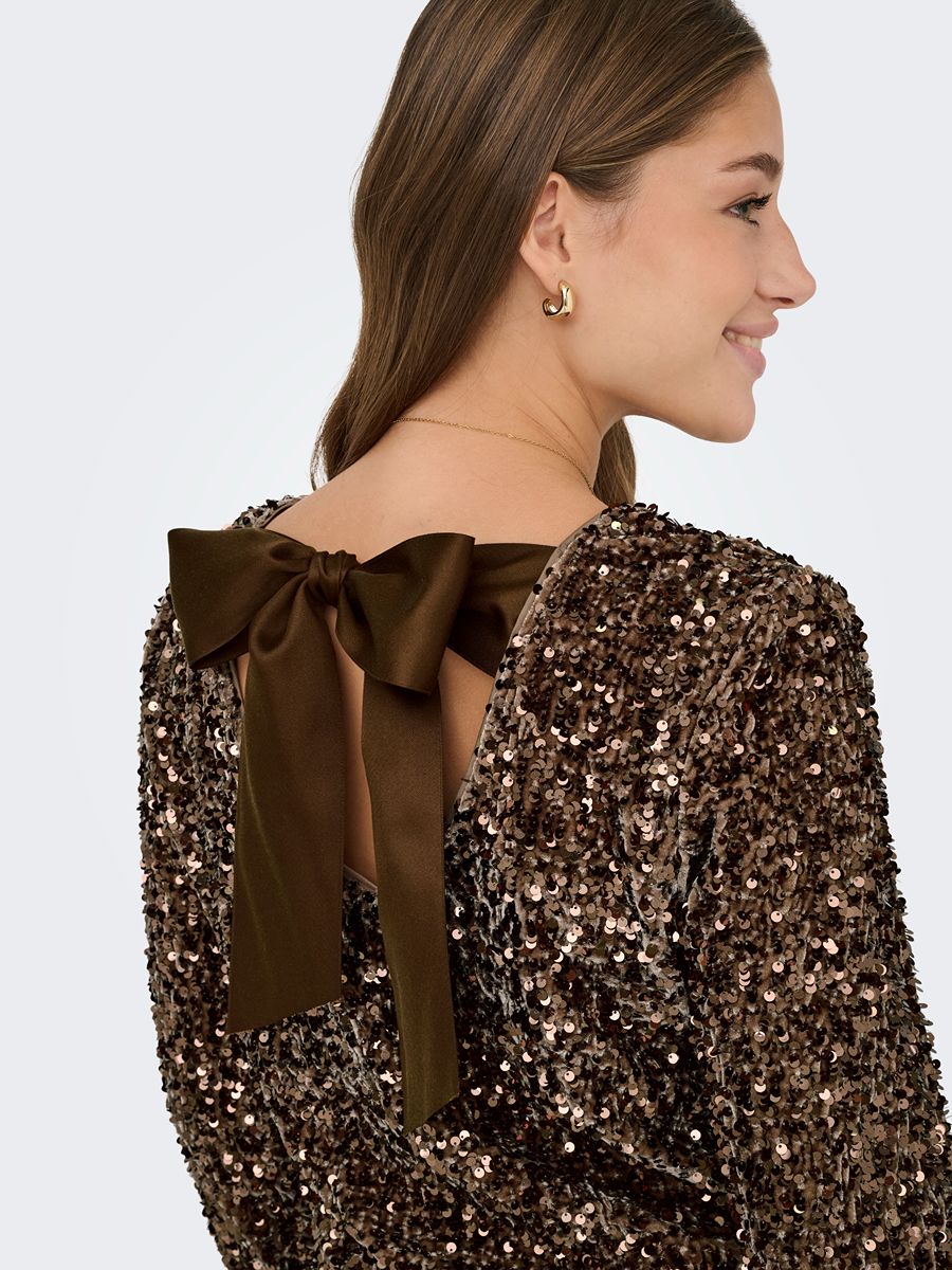 Only Confidence Sequin Bow Top