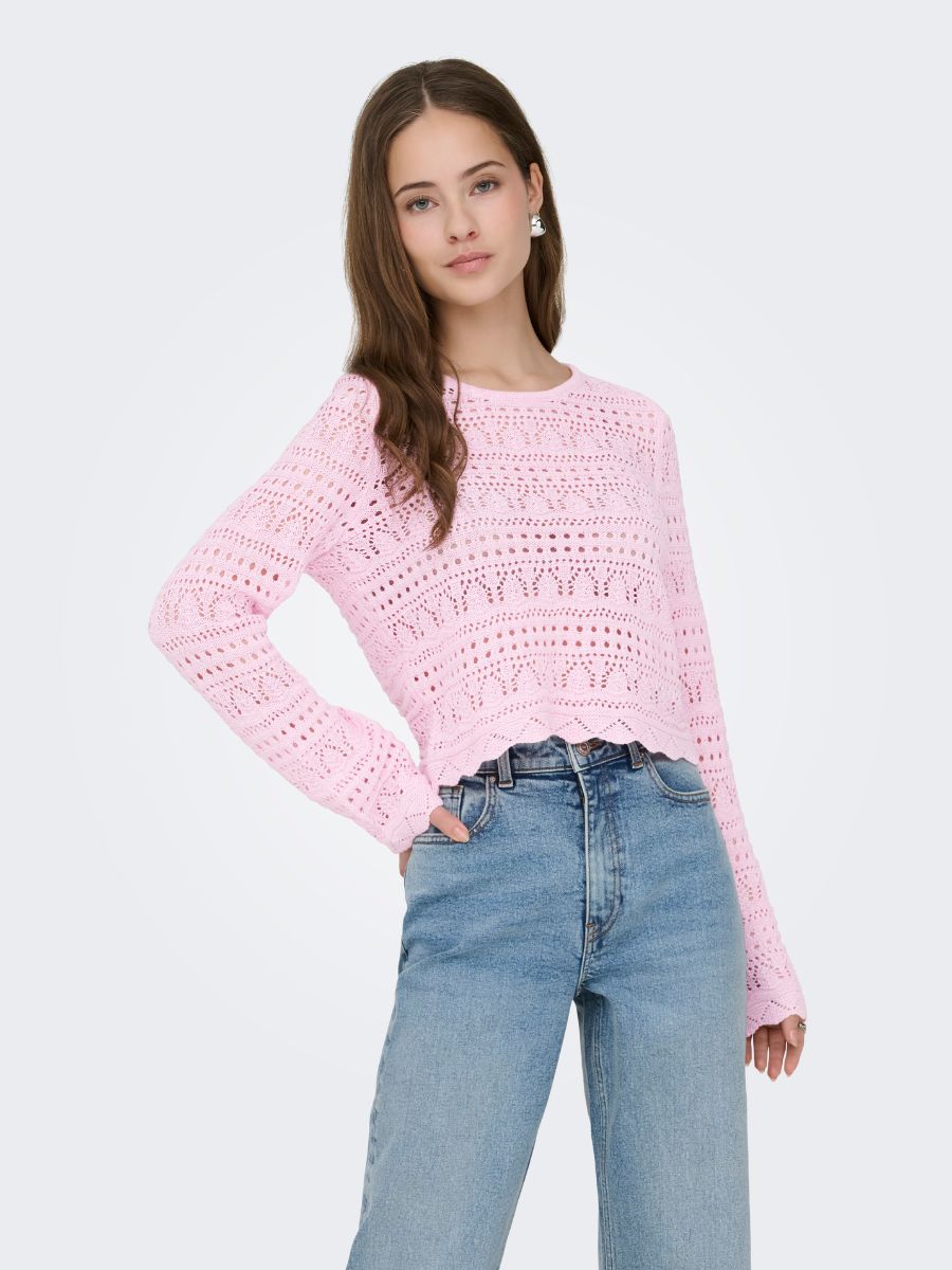 Only Elke Life Crochet Long Sleeve Top