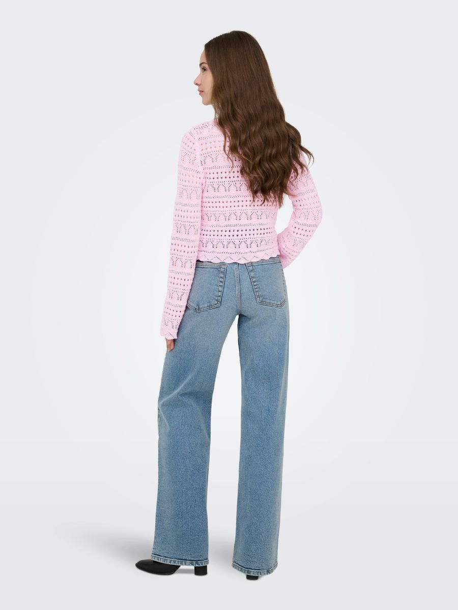 Only Elke Life Crochet Long Sleeve Top