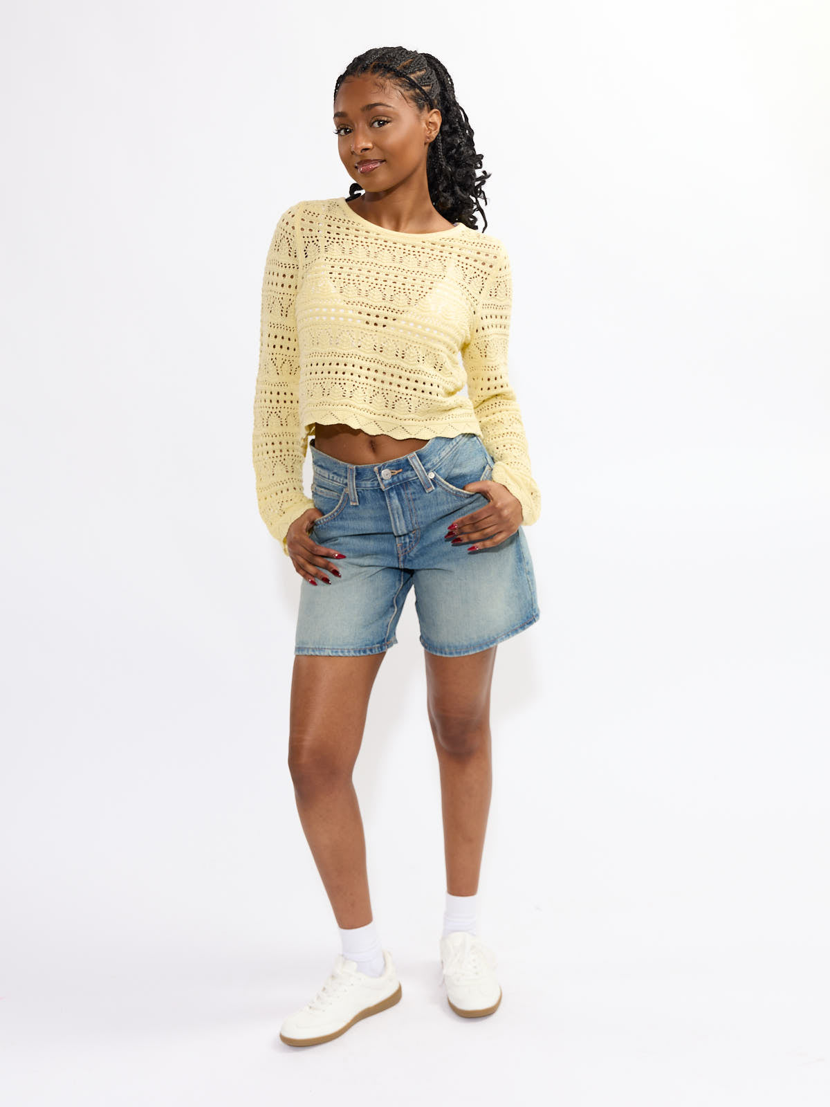 Only Elke Life Crochet Long Sleeve Top