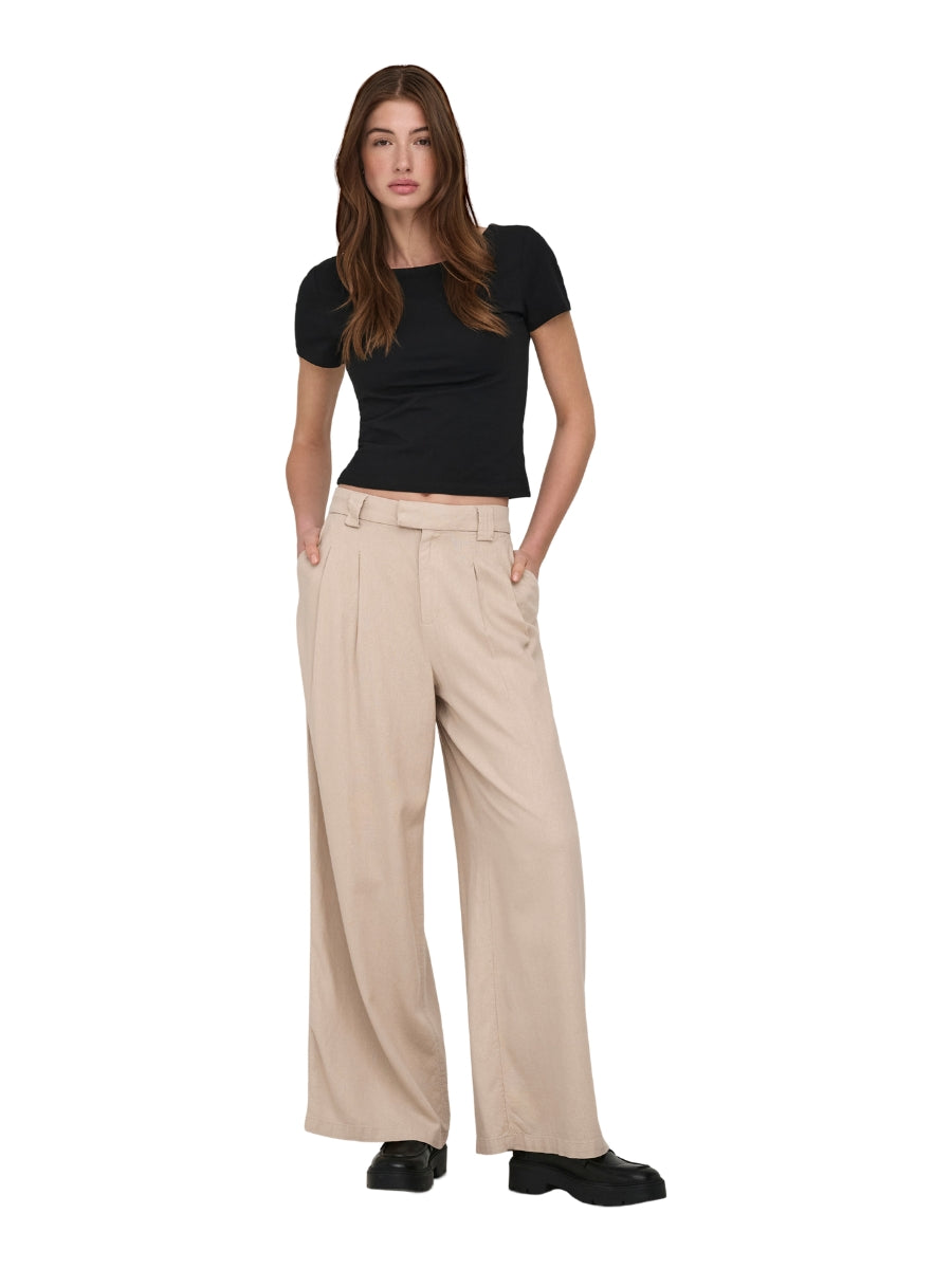 Only Svea Goa Mid-Rise Linen Wide Leg Pants