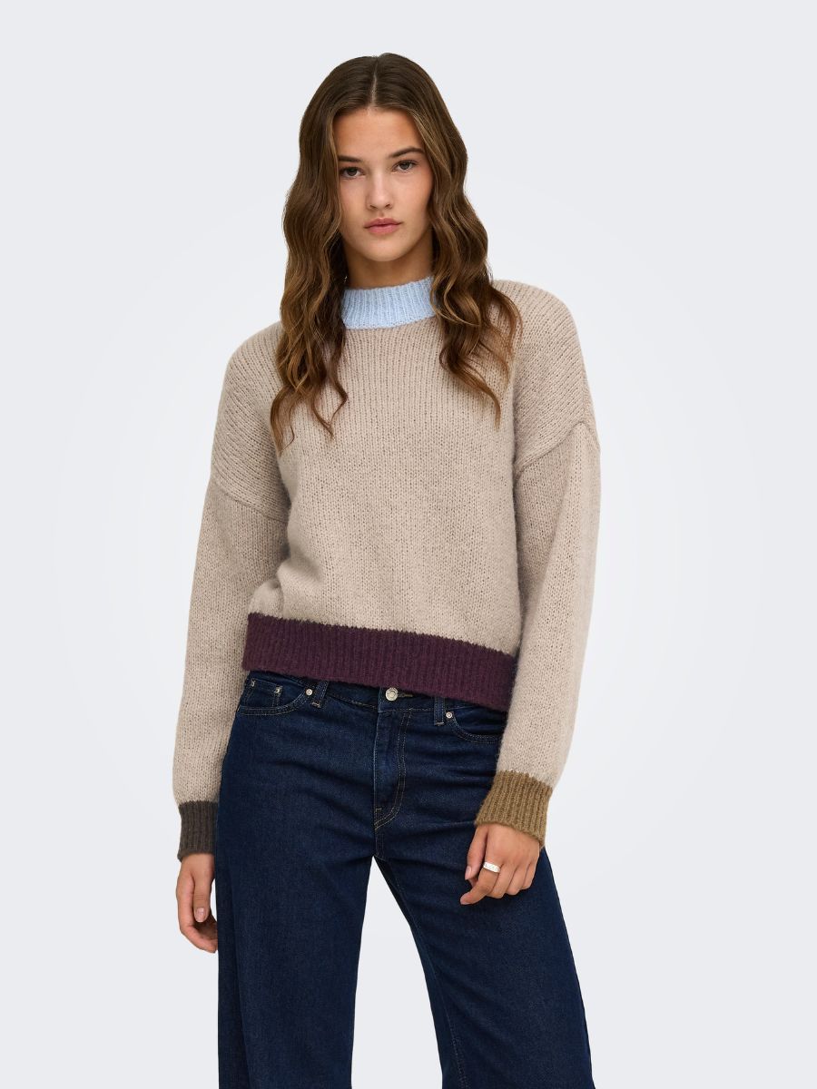 ONLY Olina Contrast High Neck Sweater