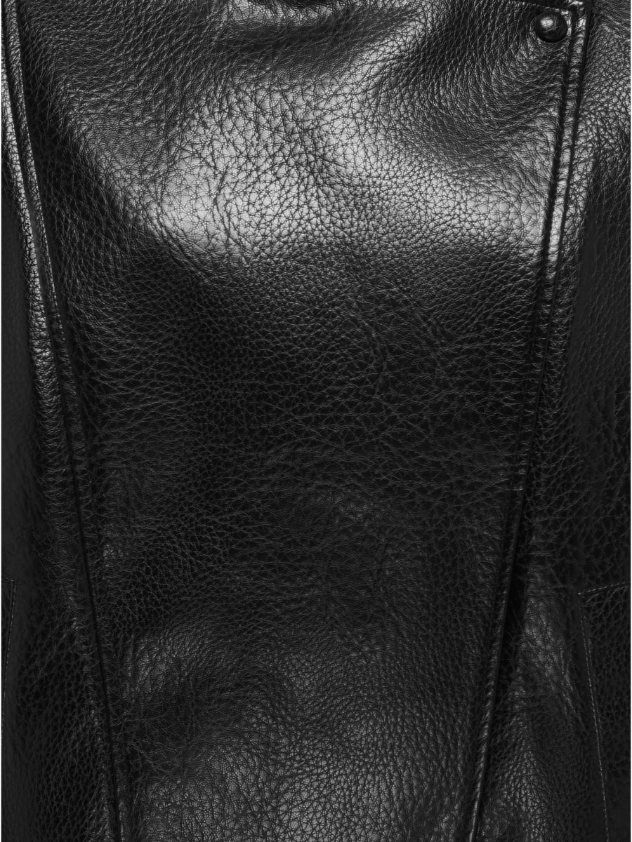 Raye Faux Leather Oversized Bomber Jacket