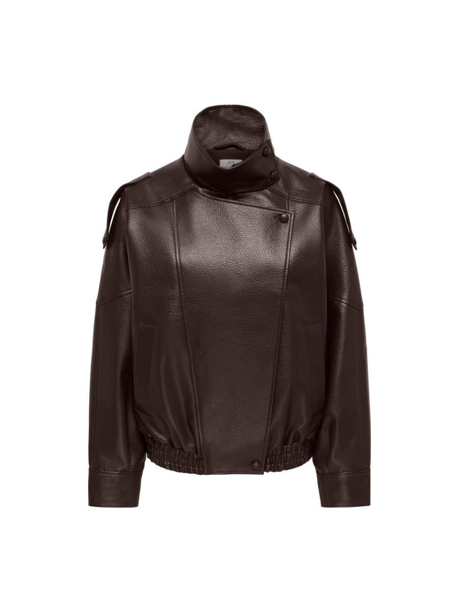Raye Faux Leather Oversized Bomber Jacket