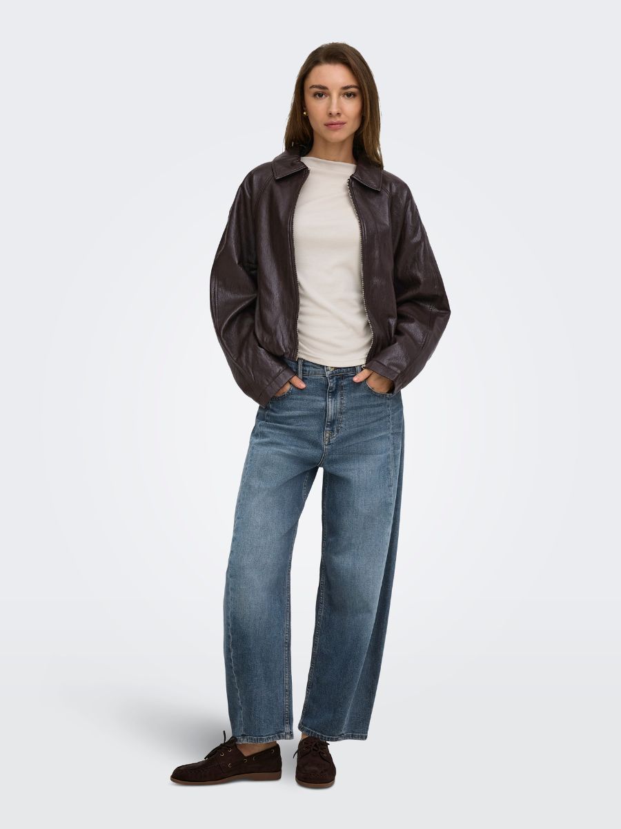 ONLY Masja Faux Leather Bomber Jacket