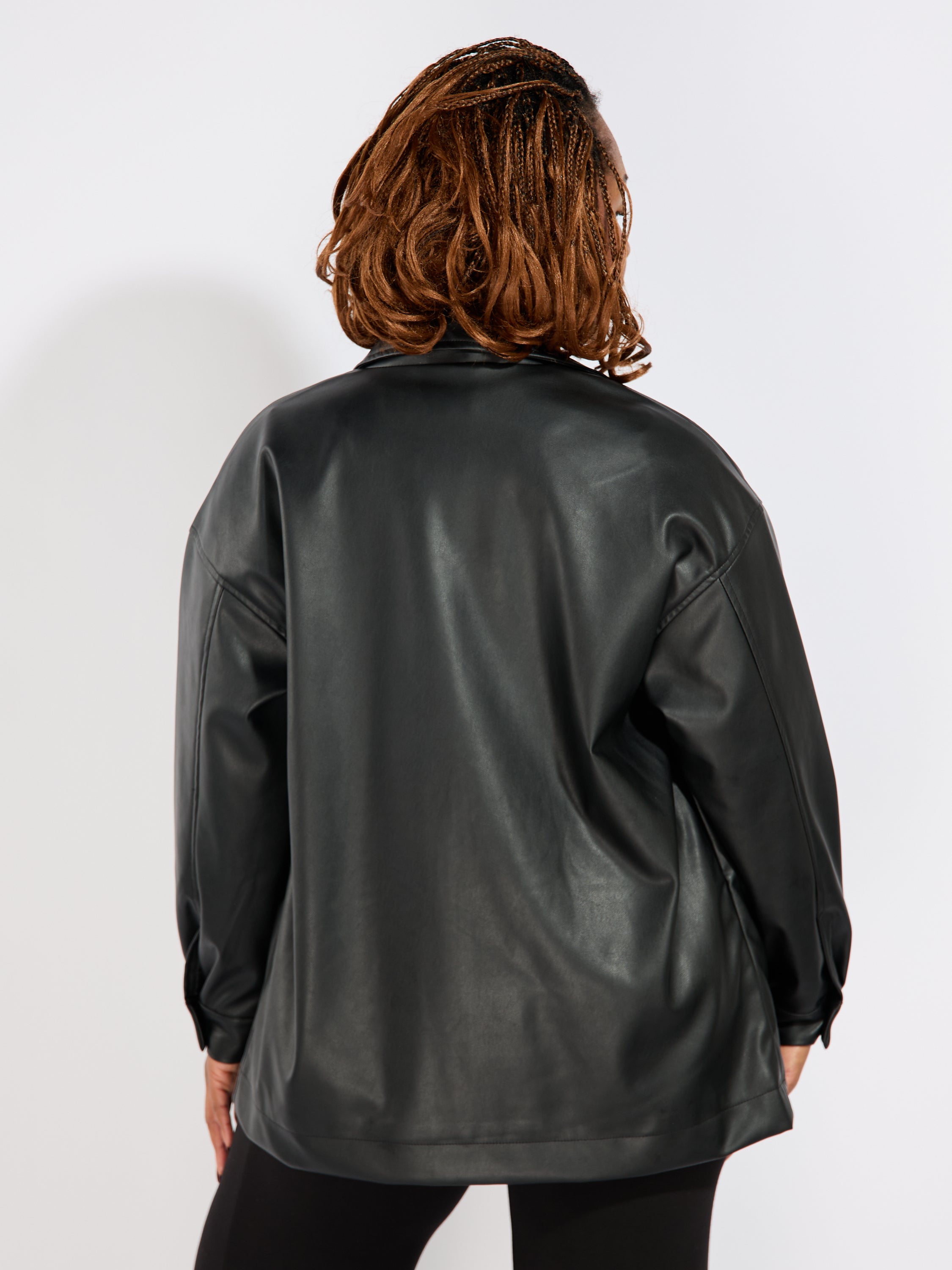 Jamila PU Faux Leather Overshirt