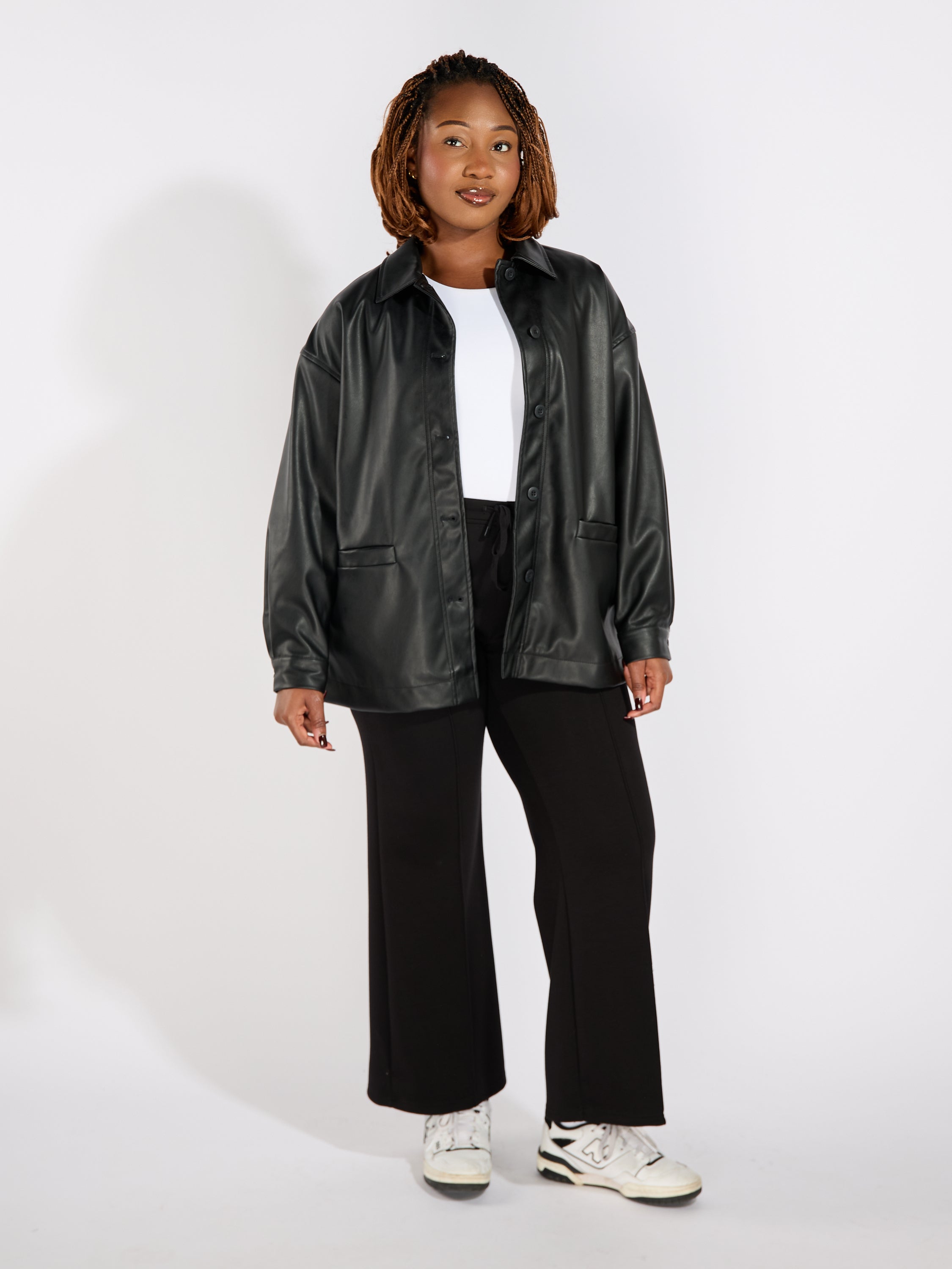 Jamila PU Faux Leather Overshirt