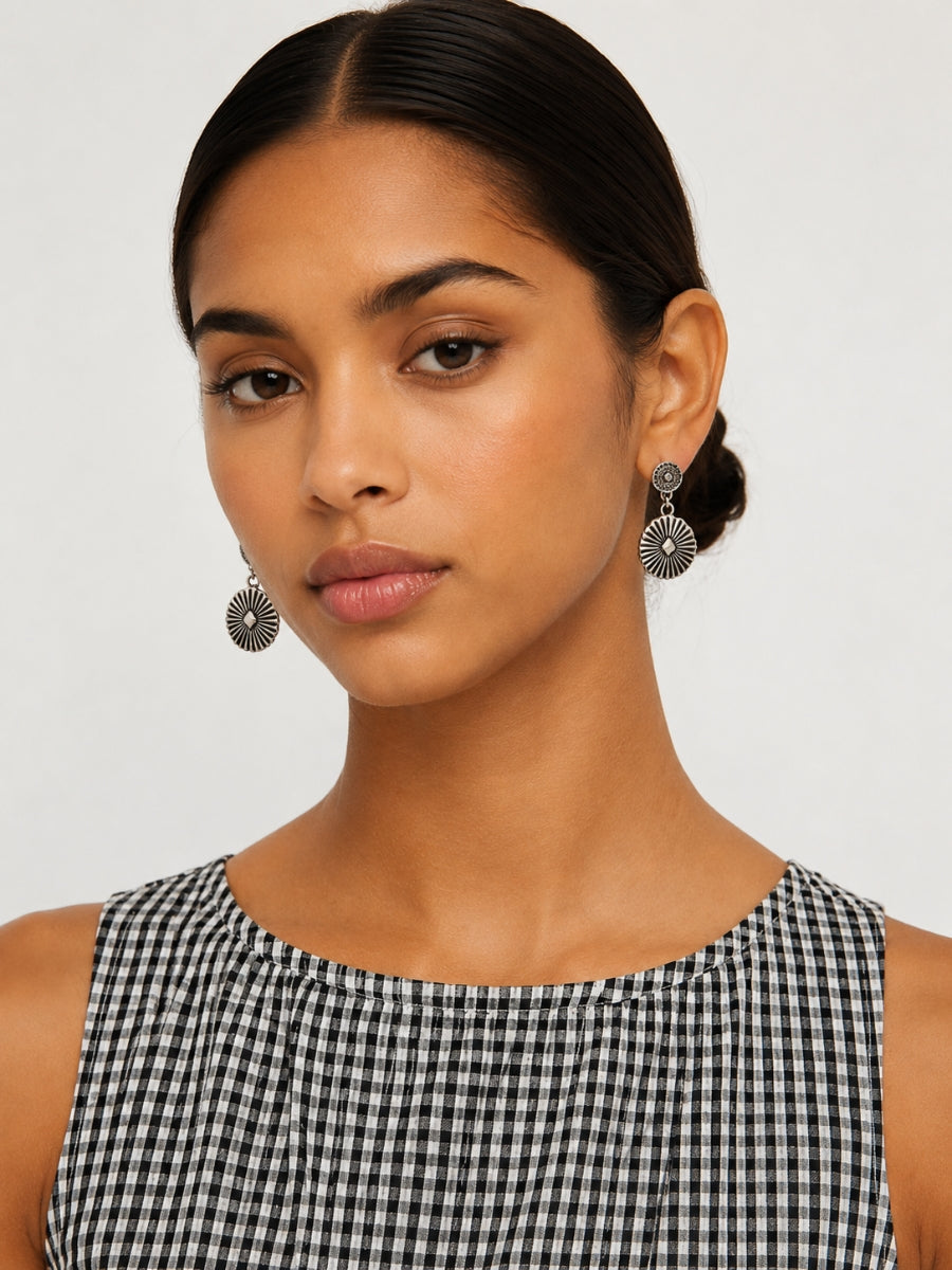 Western Concho Drop Earrings