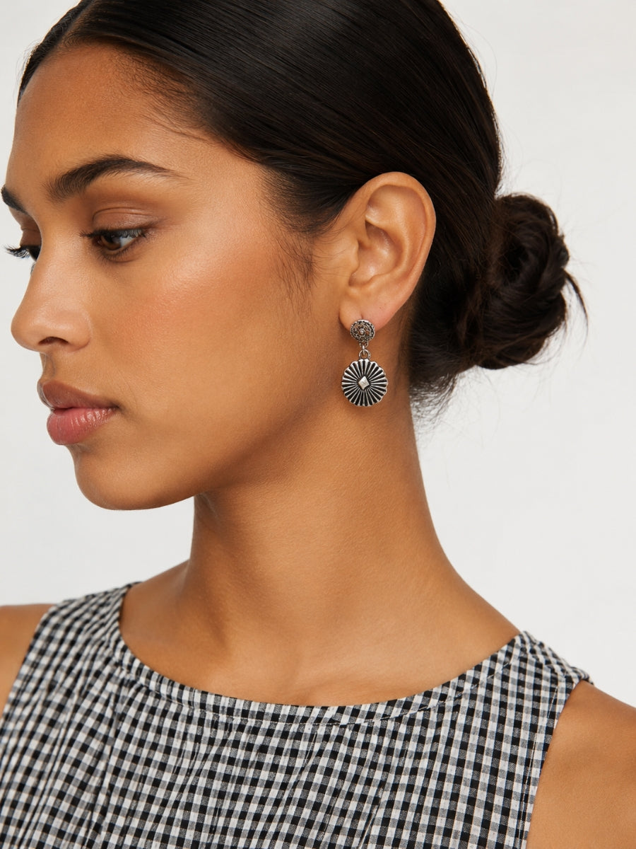 Western Concho Drop Earrings