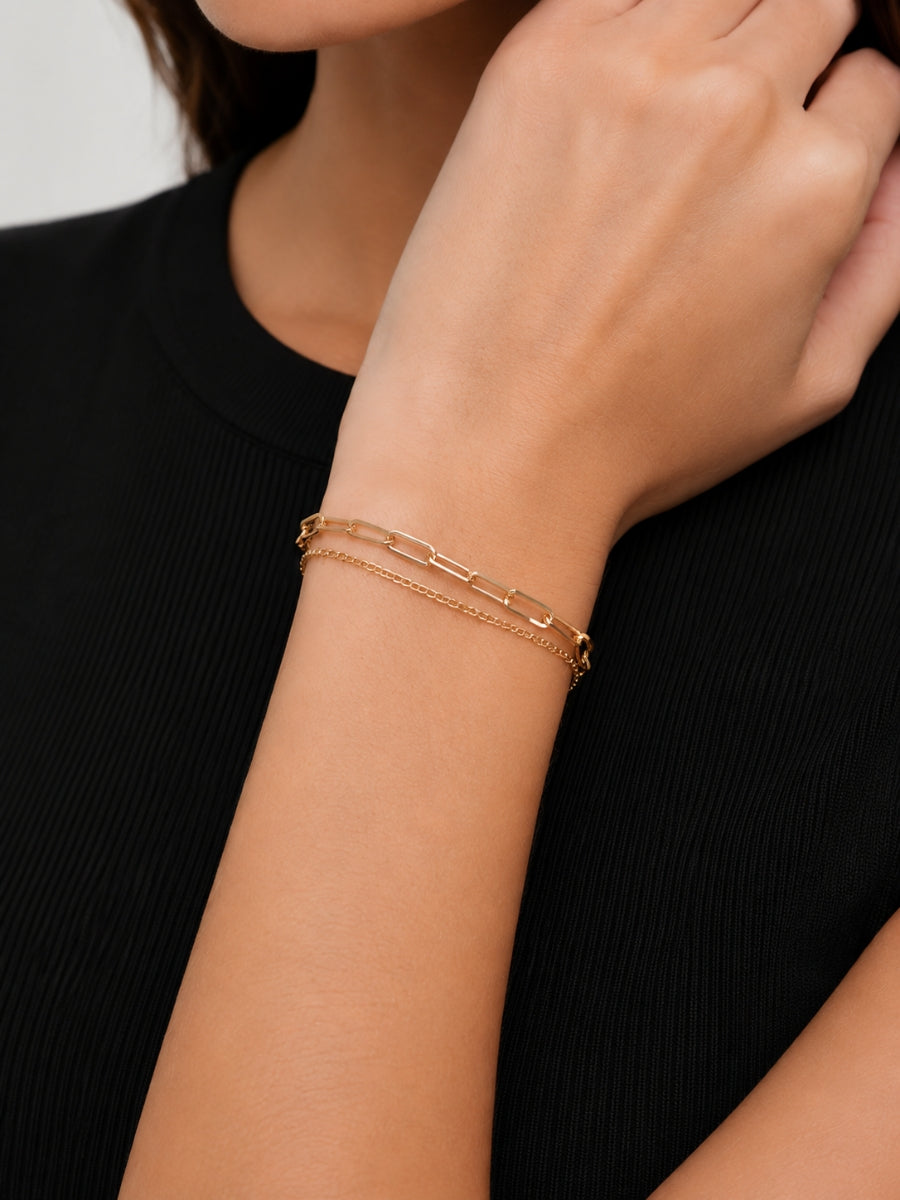 Paperclip Chain Layer Bracelet