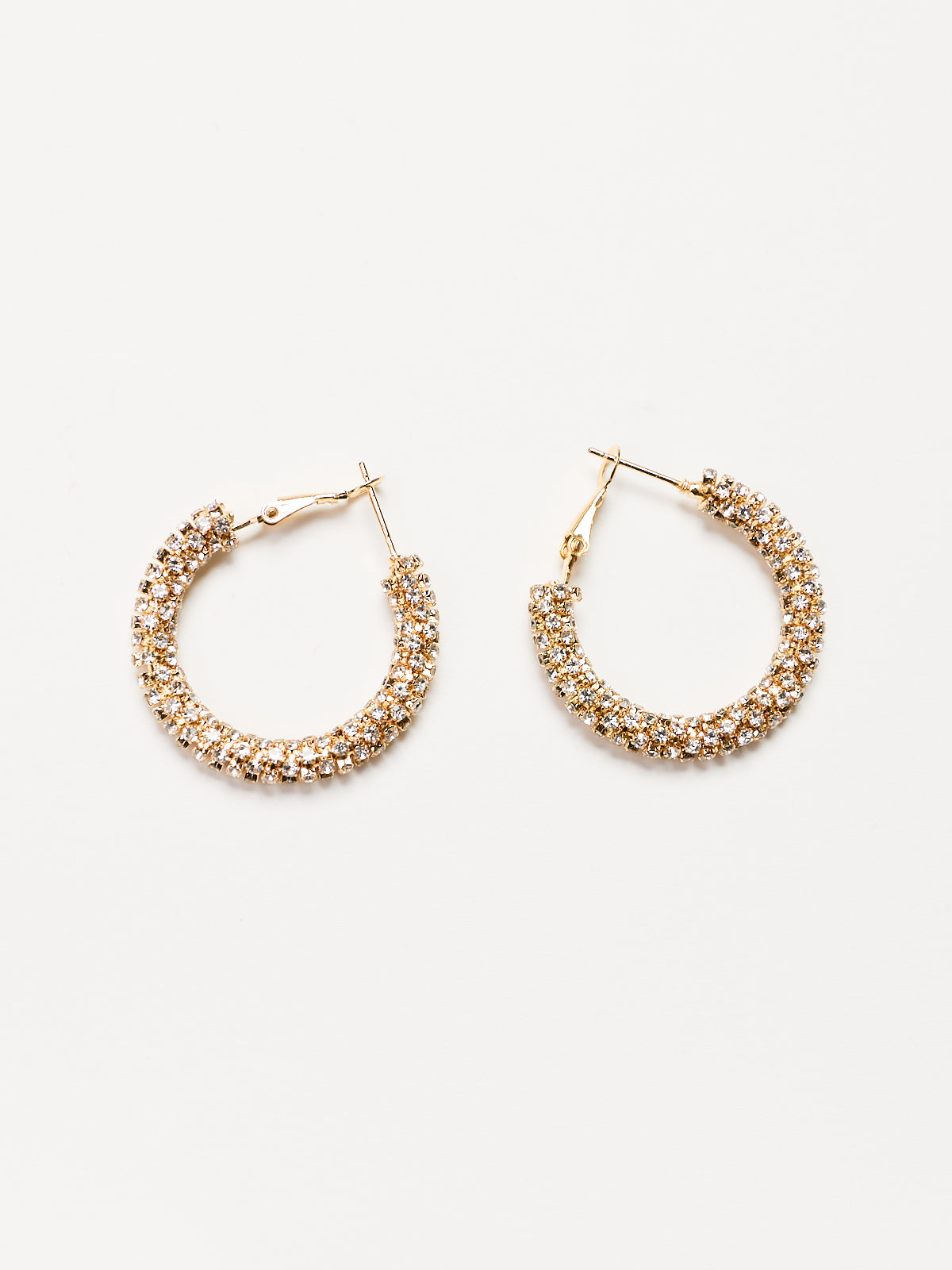 Medium Rhinestone Hoop Earrings