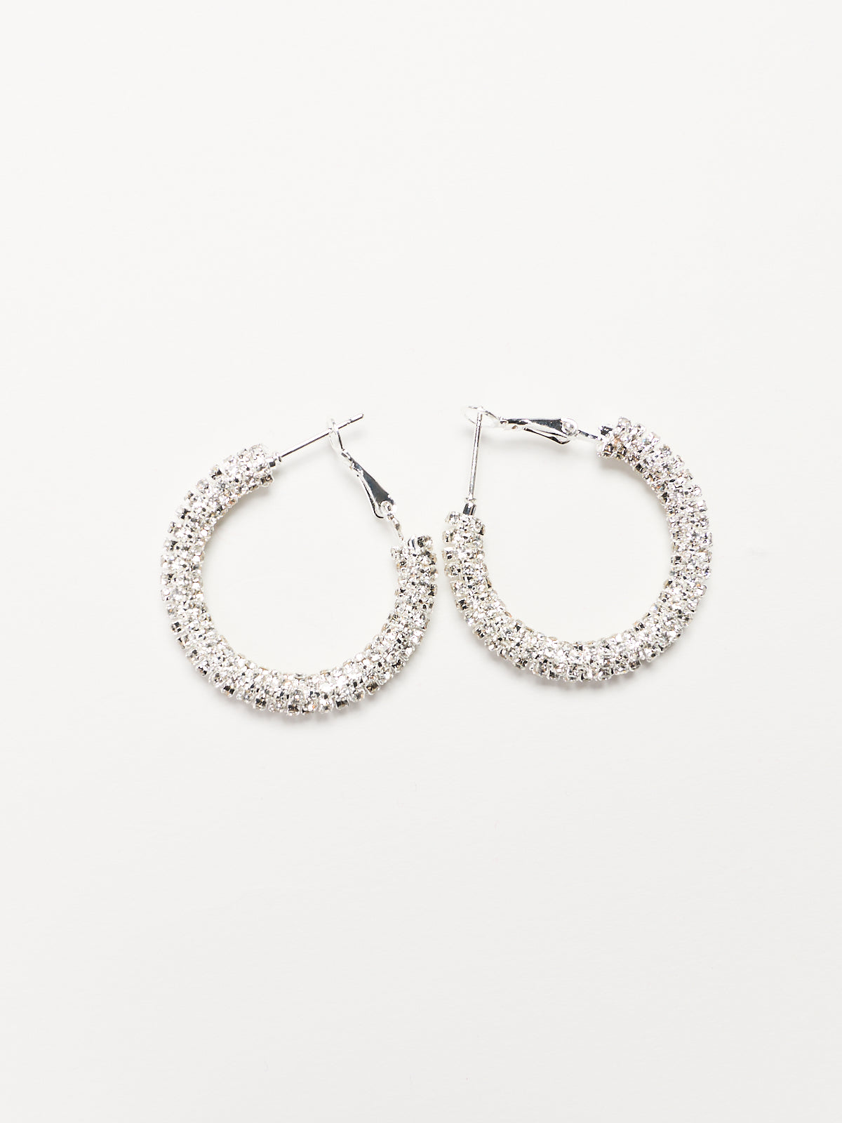 Medium Rhinestone Hoop Earrings