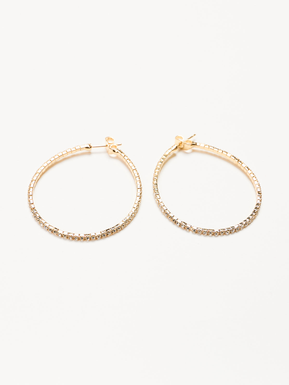 Thin CZ Hoop Earrings