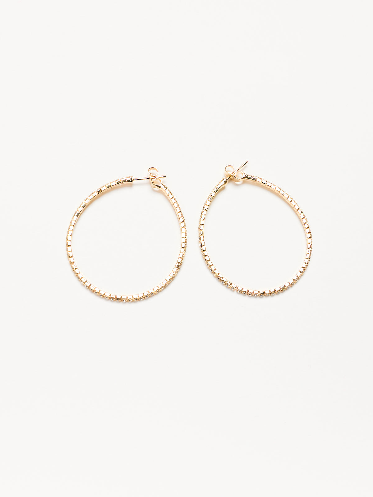 Thin CZ Hoop Earrings