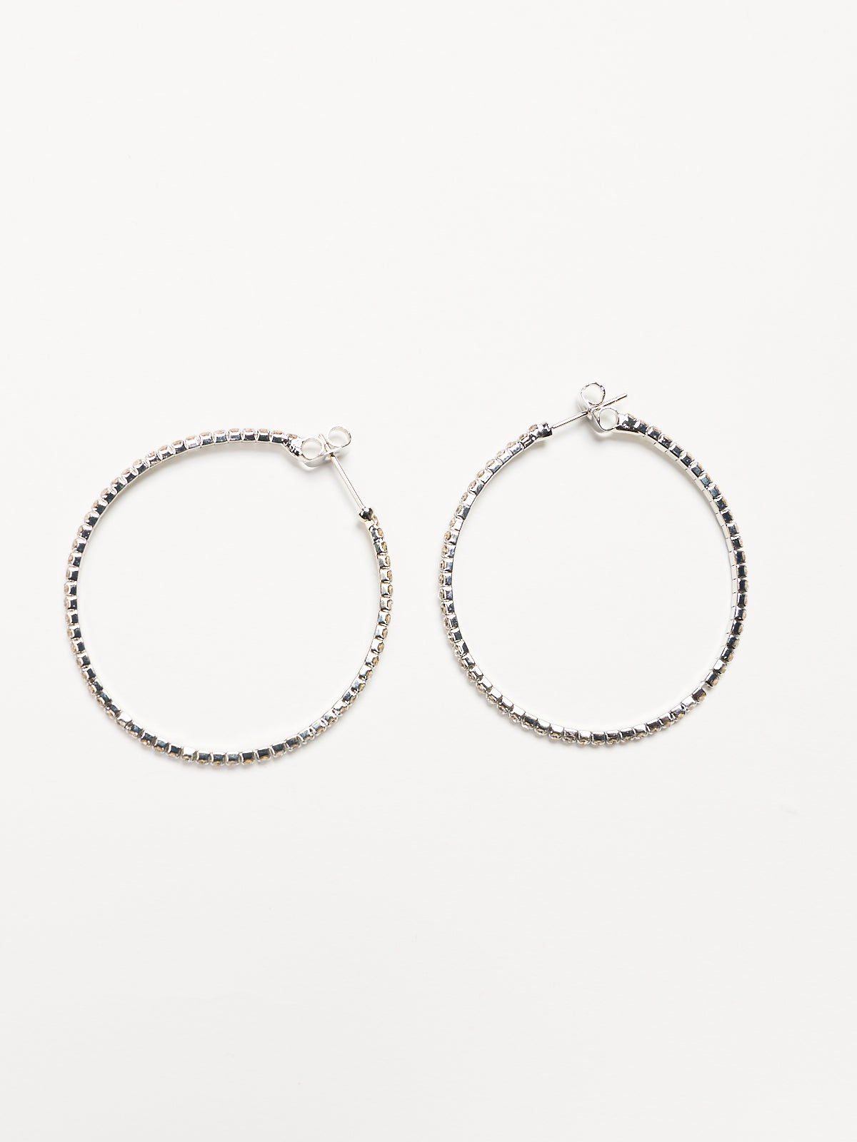 Thin CZ Hoop Earrings
