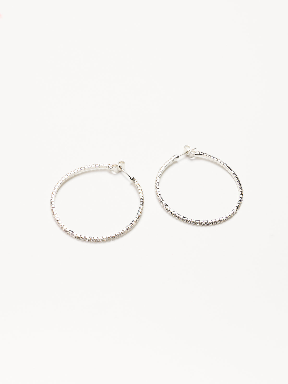 Thin CZ Hoop Earrings