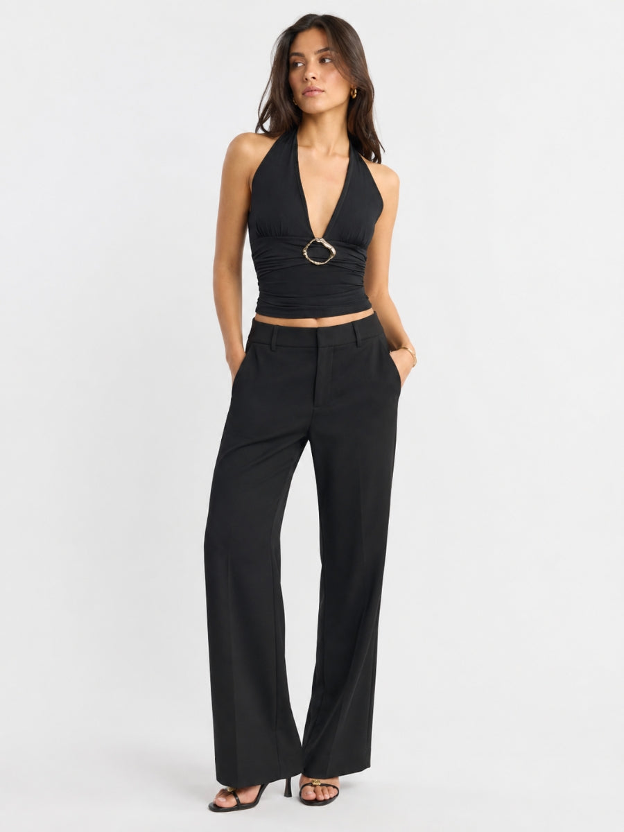 Sloane Halter Gold Hardwear Top