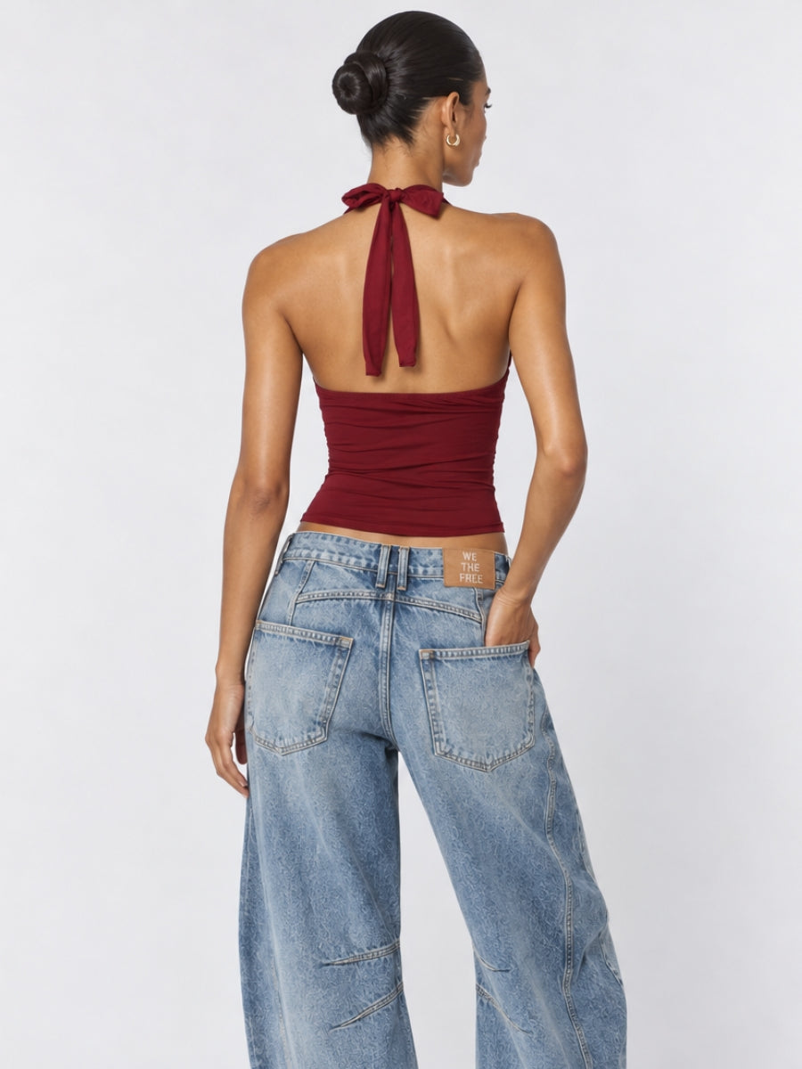 Sloane Halter Gold Hardwear Top