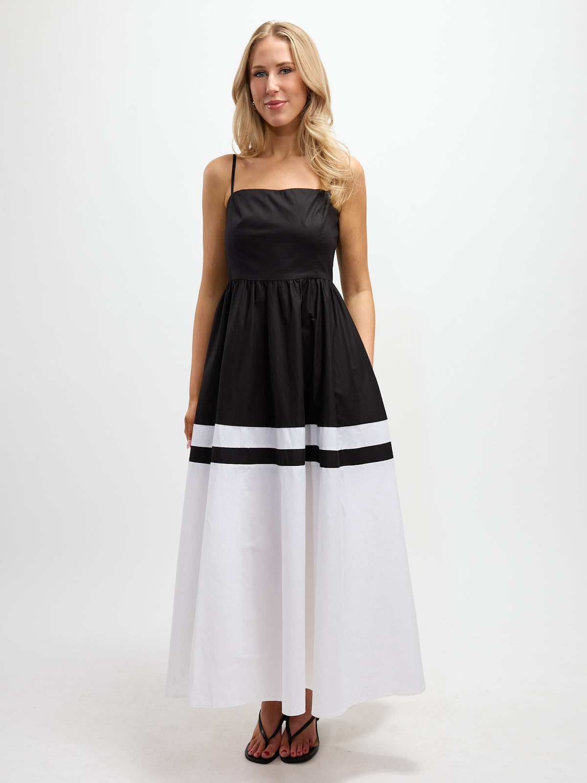 Connie Contrast Pocket Long Dress