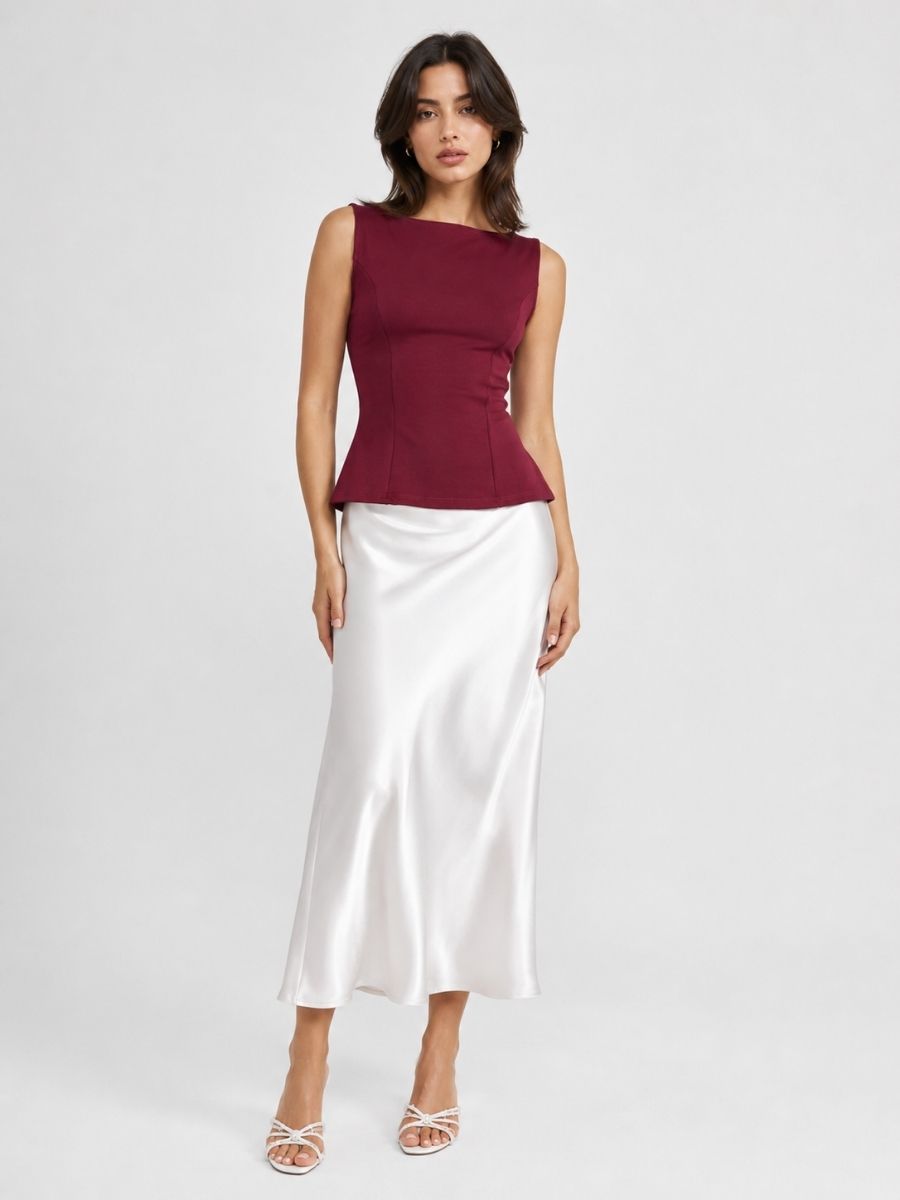 Pippa Open Tie Back Ponte Top