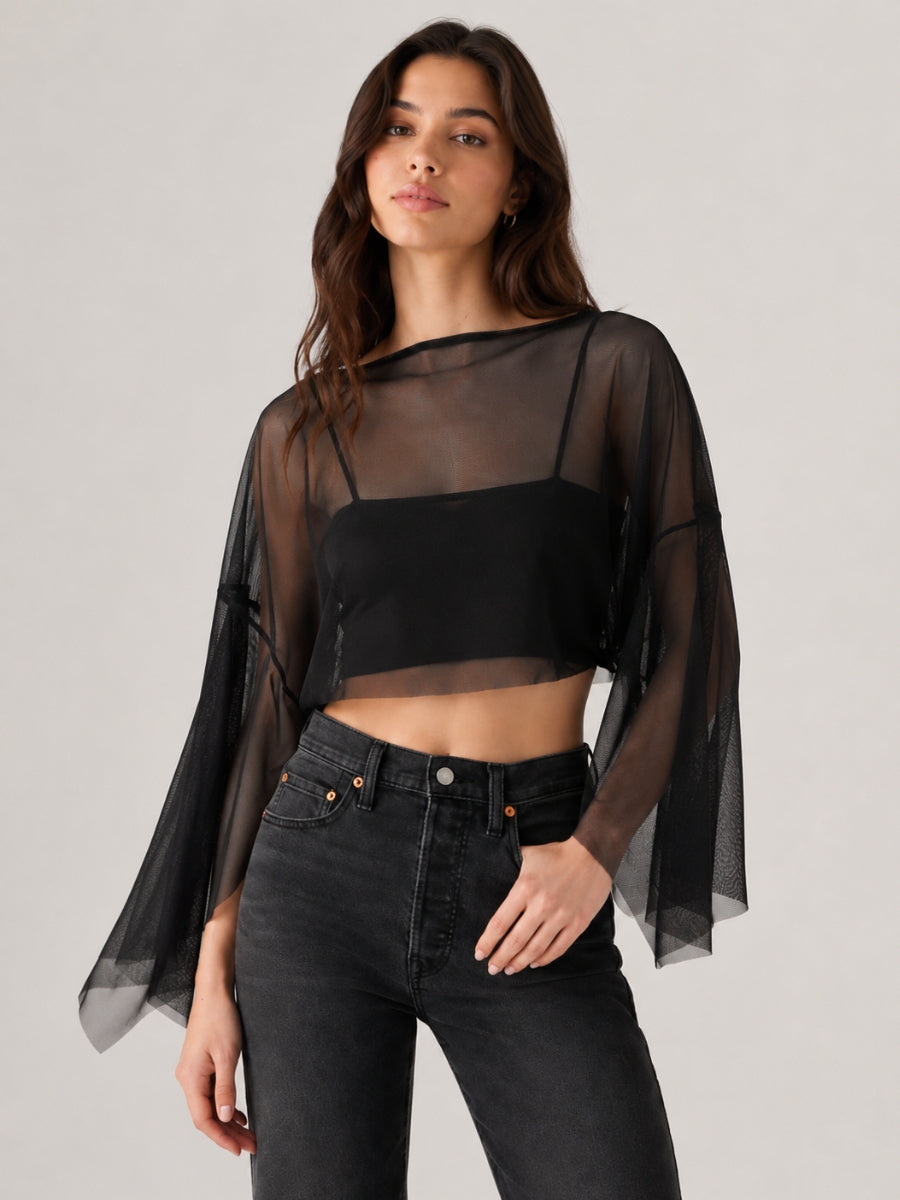 Carter Mesh Cape Top