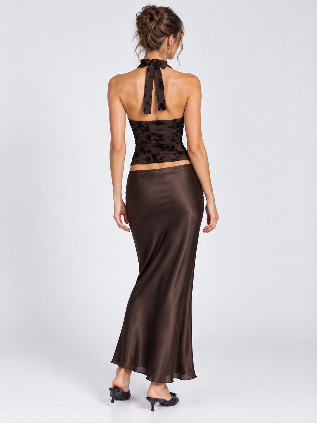 Demi Flocked Halter Top