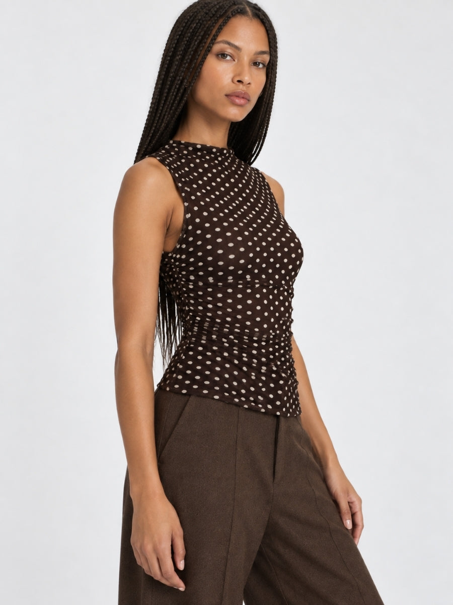 Cotton Candy Polka-Dot Tie Back Top