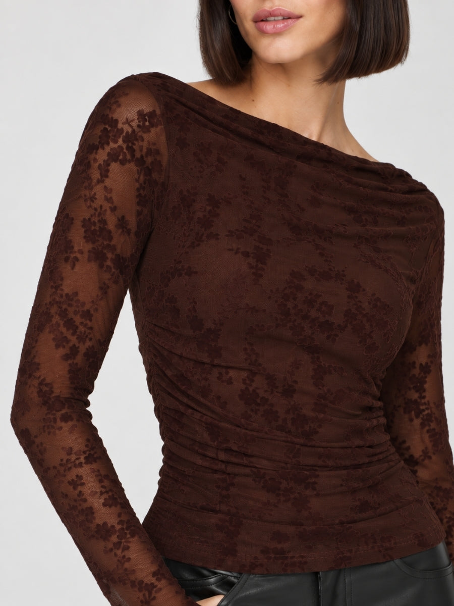Pyra Flocked Long Sleeve Top